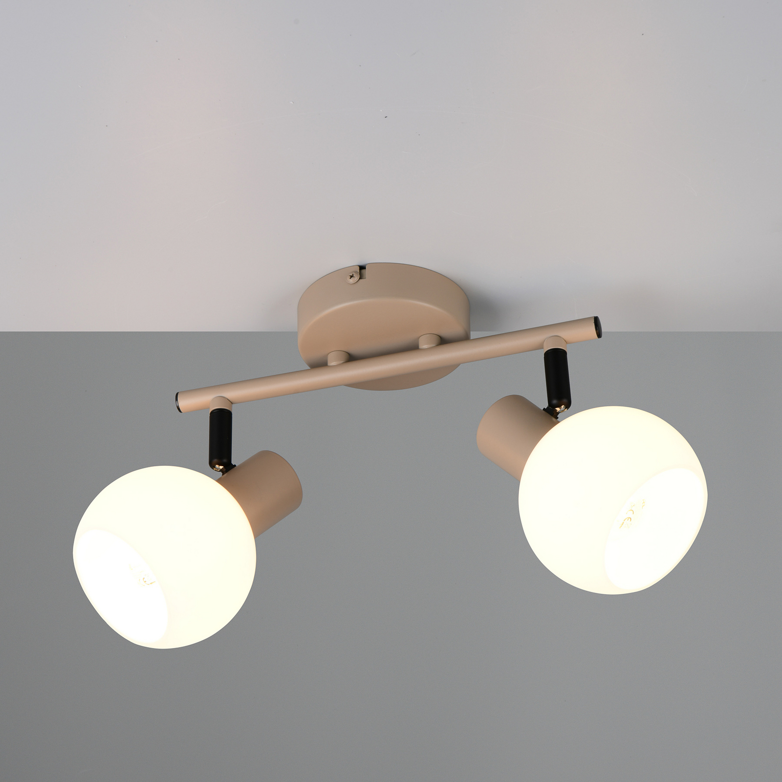 Plafoniera Boba, a 2 luci, beige, E14, metallo Plafoniera Boba, a 2 luci, beige, E14, metallo