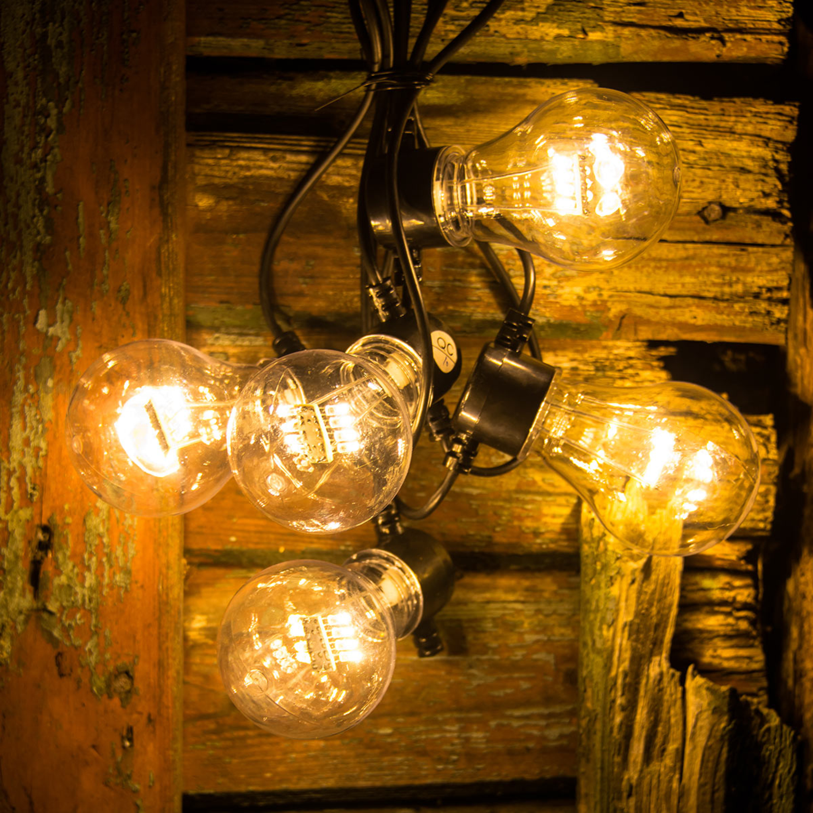 halv otte Rejse Clancy LED-lyskæde gløde-look, ravfarvet, 5 lyskilder | Lampegiganten.dk