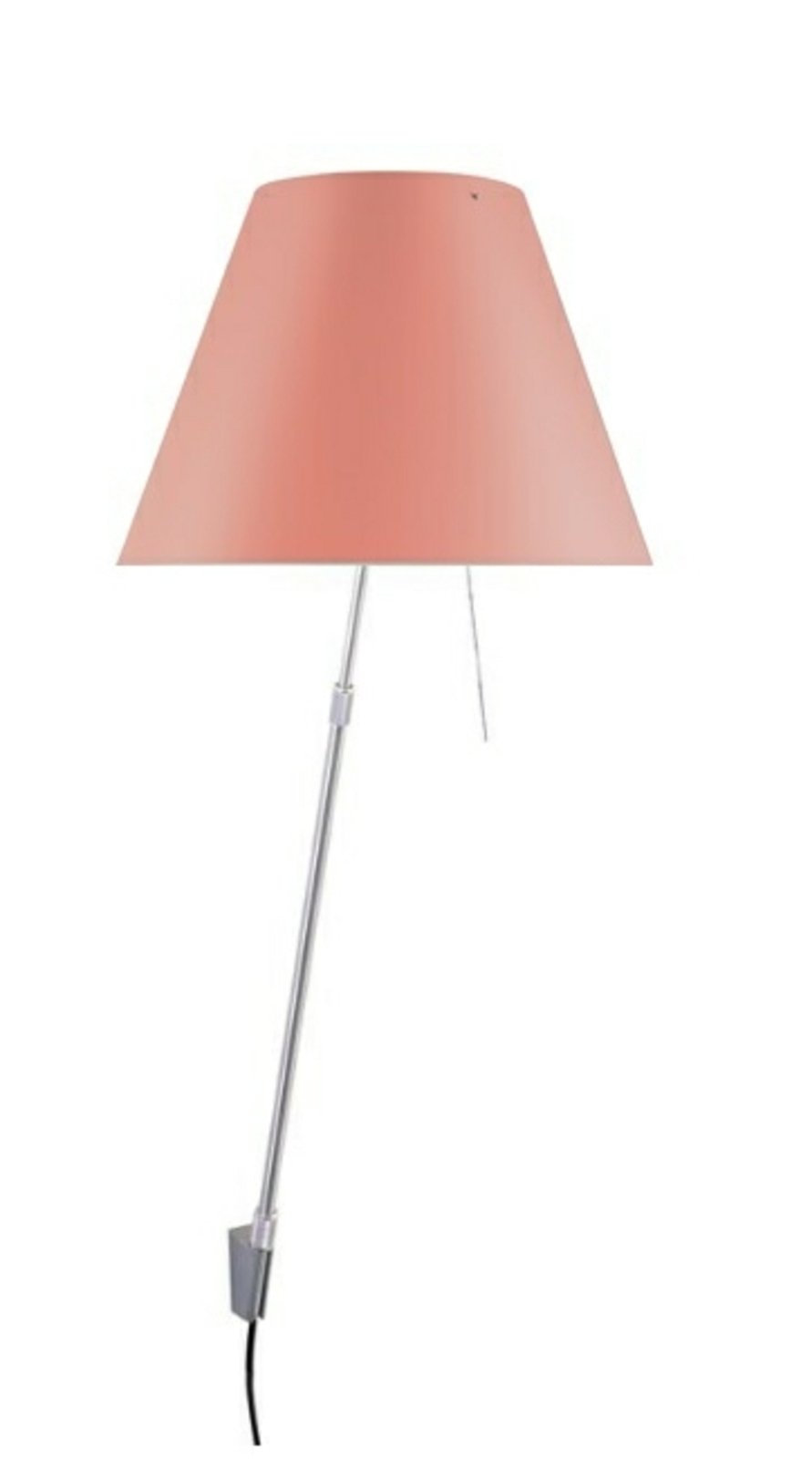 Costanza Wall Lamp with Dimmer Aluminium with Edgy Pink - Luceplan