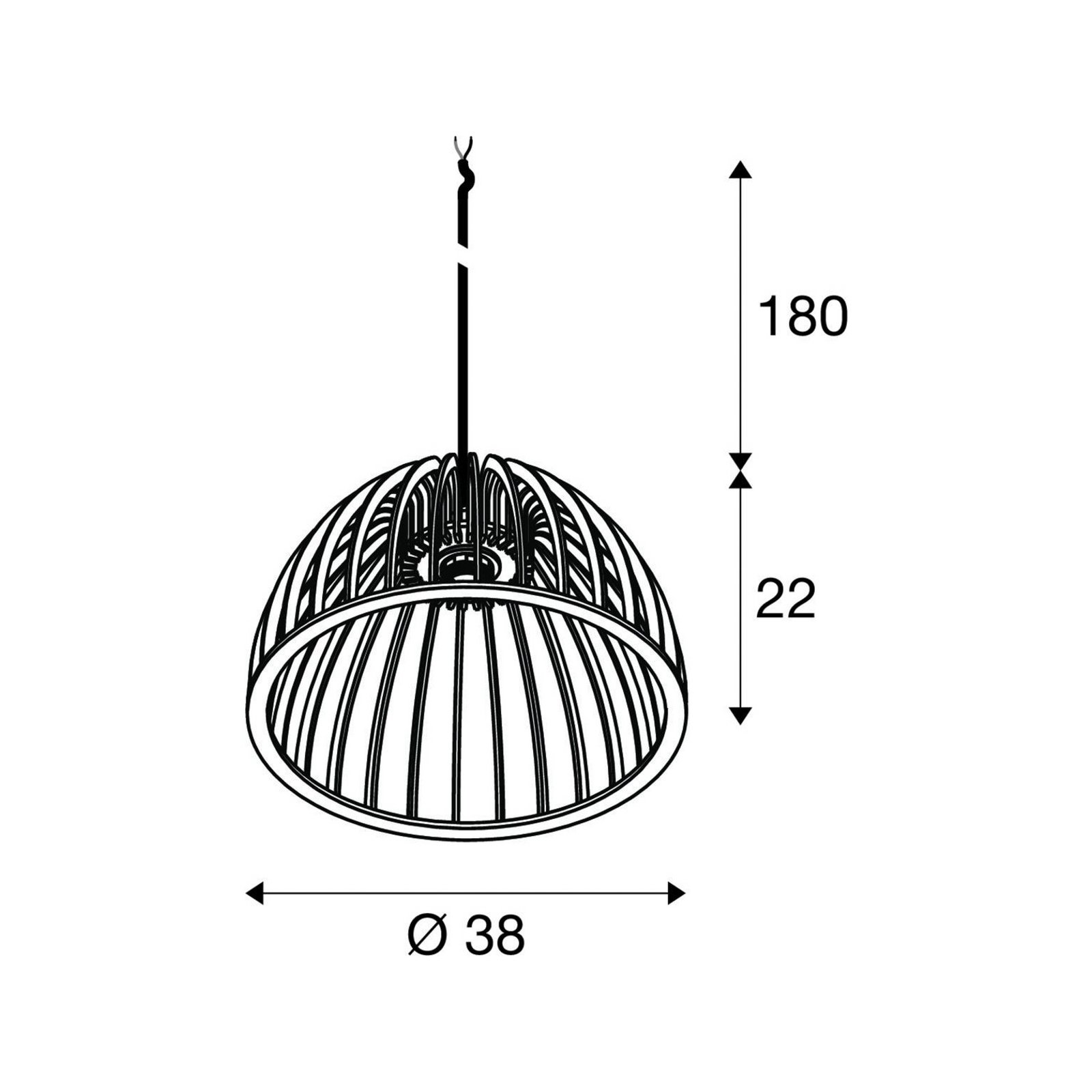 SLV Wud hanging light, light wood, Ø 38 cm, wood