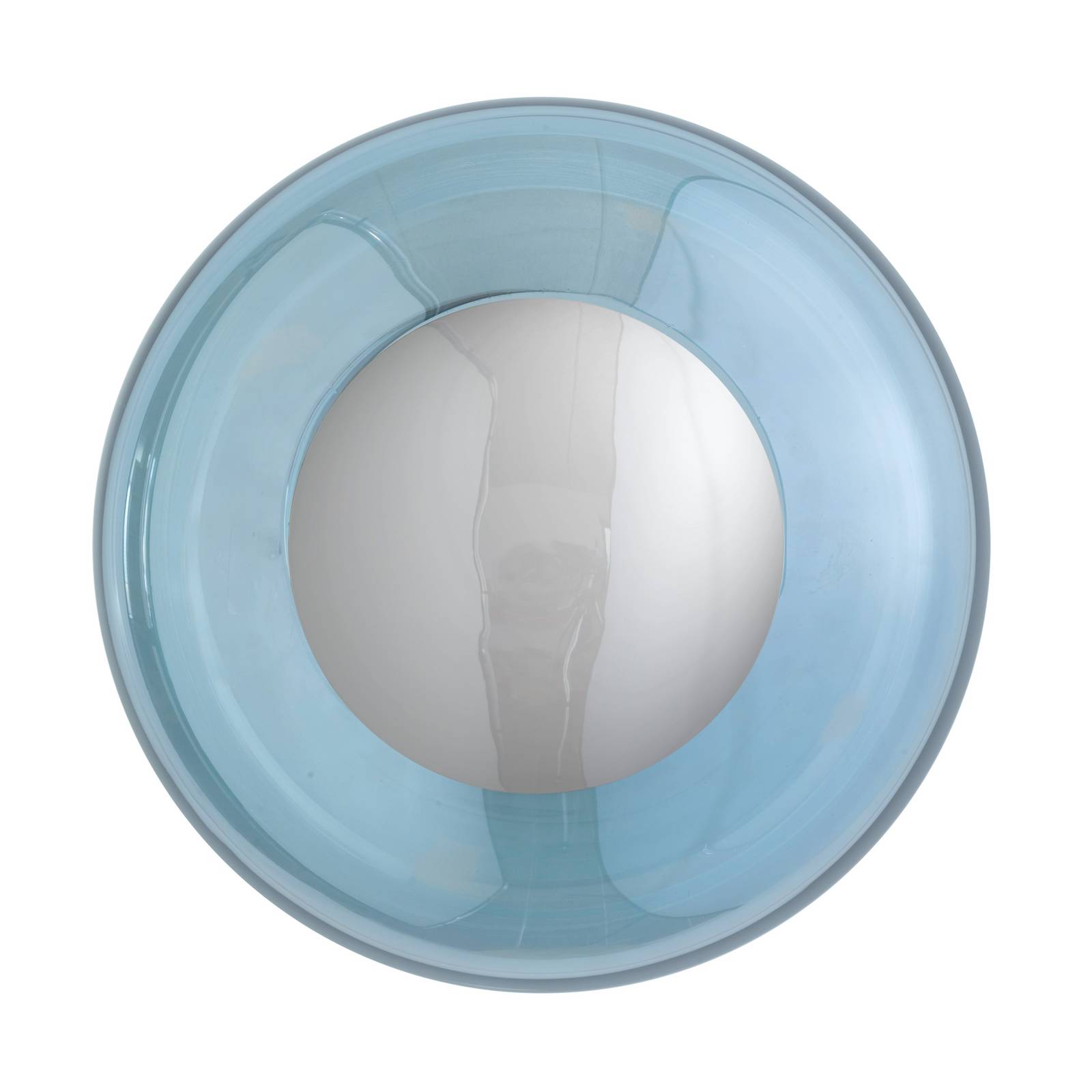 Applique murale EBB & FLOW Horizon Surface, bleue, verre, Ø 21 cm