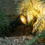 Robust, pivotable Helio outdoor spotlight, black