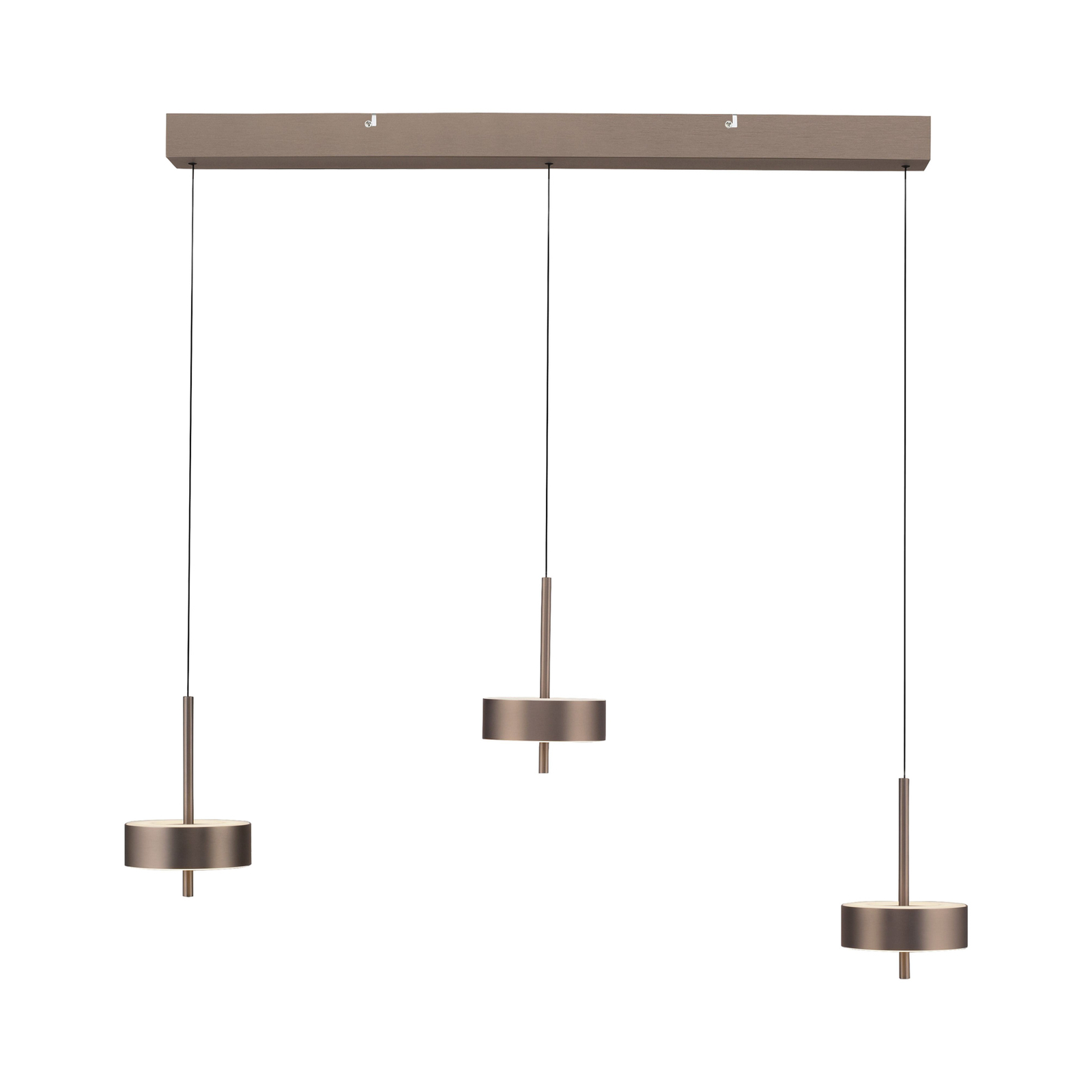 Paul Neuhaus SMART+ hanglamp Q-Rotate donkerbruin 3-lamps