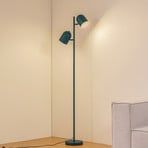 Lindby Stehleuchte Isara, grün, 165 cm, 2-flg., Metall, E27