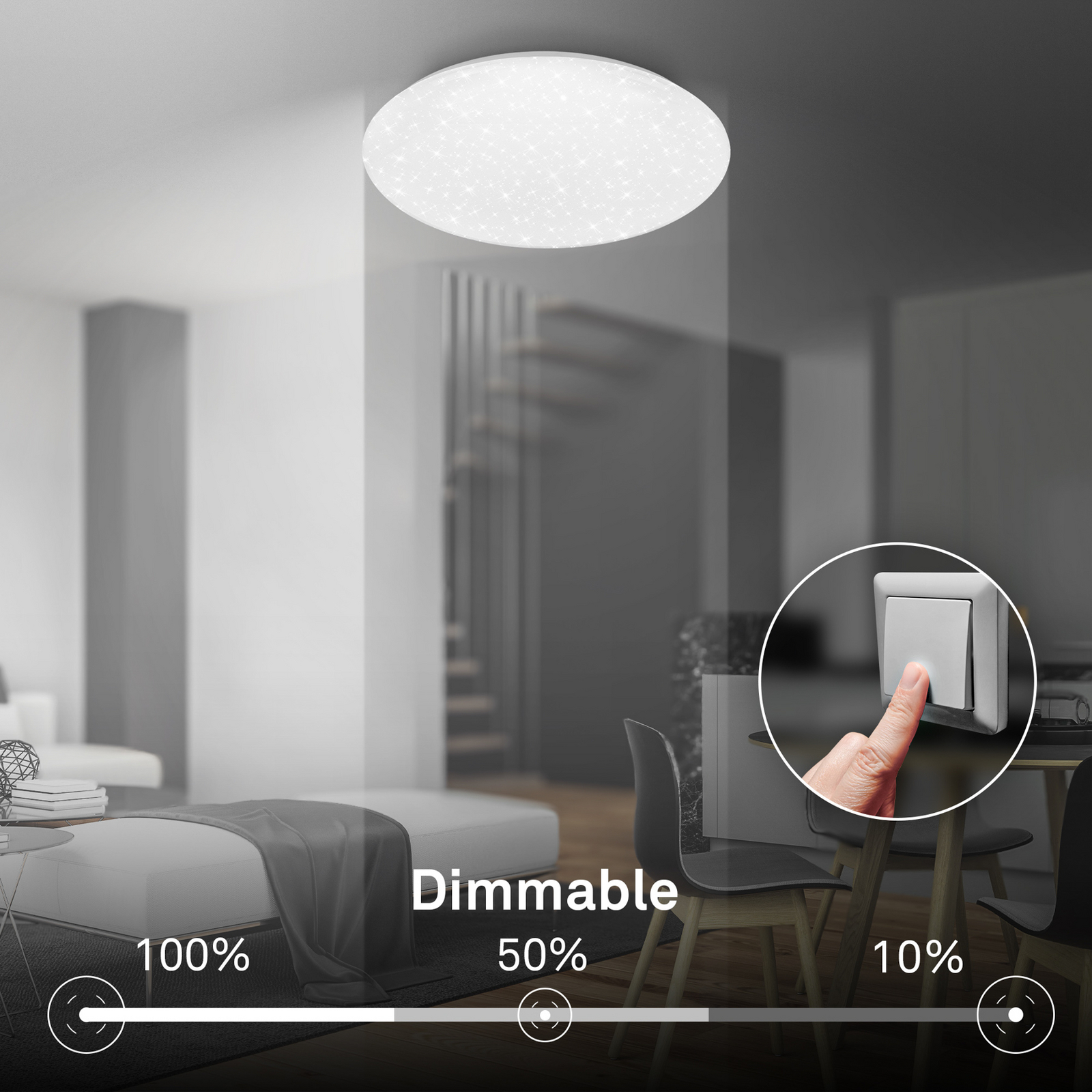 Lampa sufitowa LED Lumenia, Ø 38 cm, 25 W, gwieździste niebo Lampa sufitowa LED Lumenia, Ø 38 cm, 25 W, gwieździste niebo
