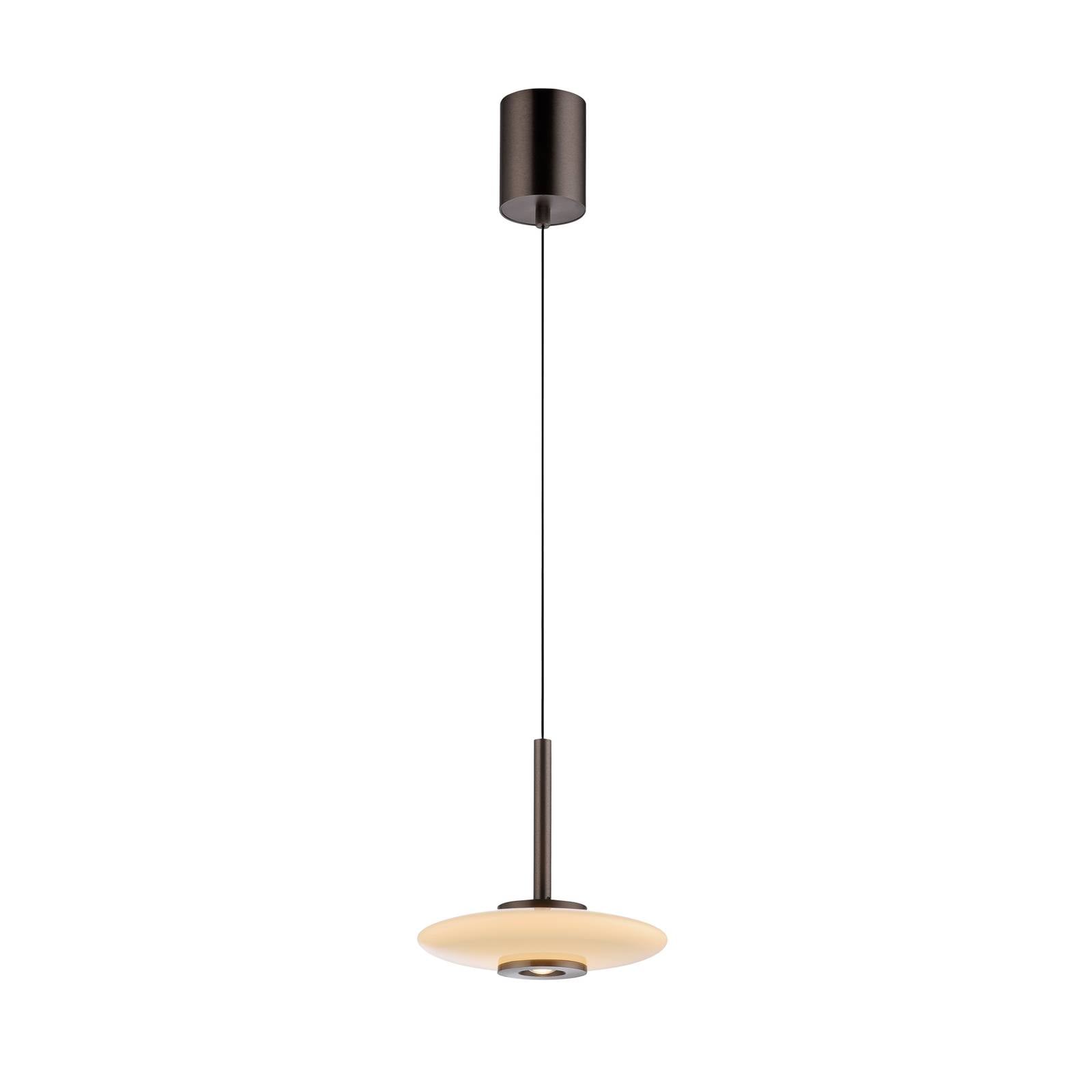 PURE LED-Hängelampe Vitrum braun opal Glas Aluminium Ø 22 cm
