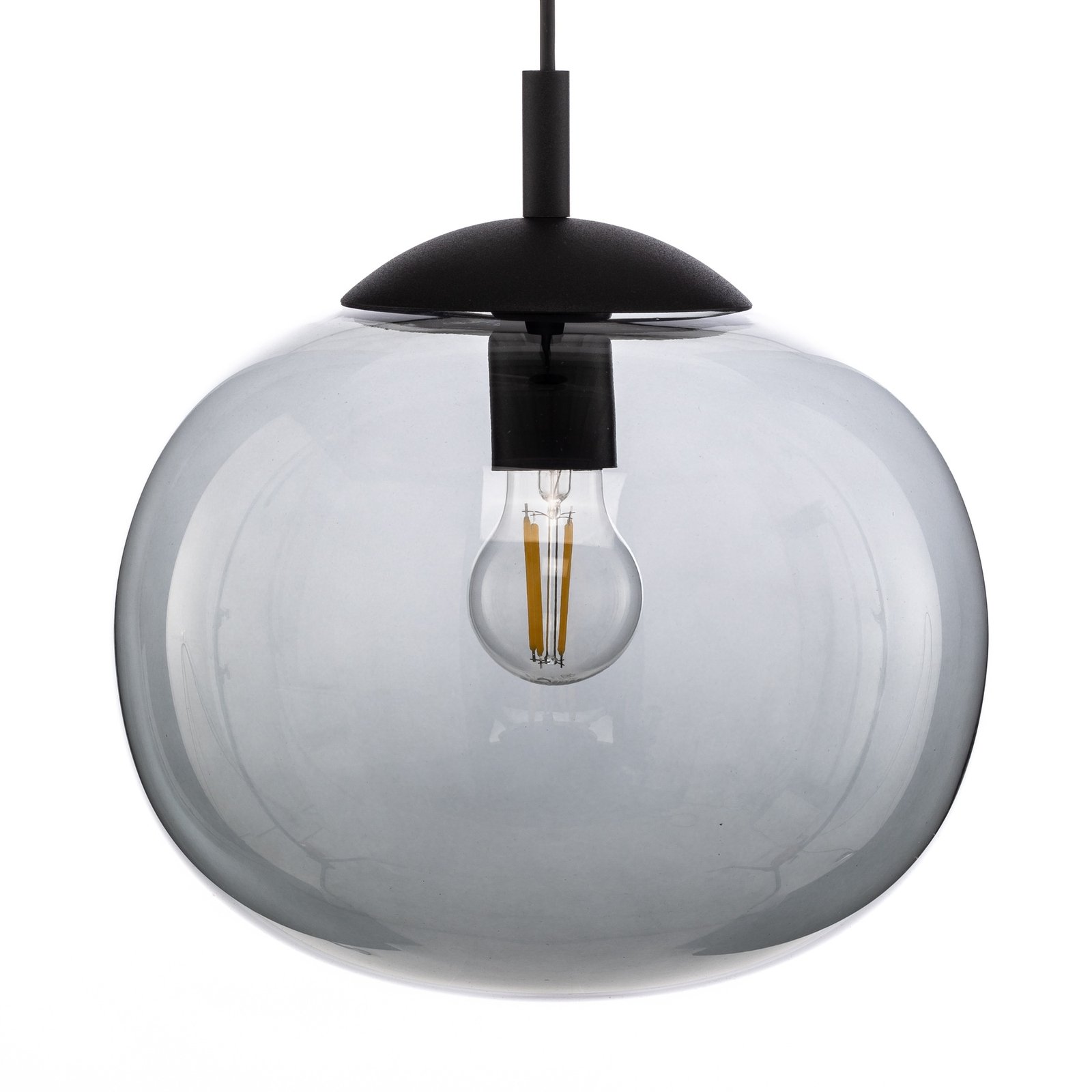 Lámpara colgante Vibe, cristal gris grafito-transparente, Ø 30 cm