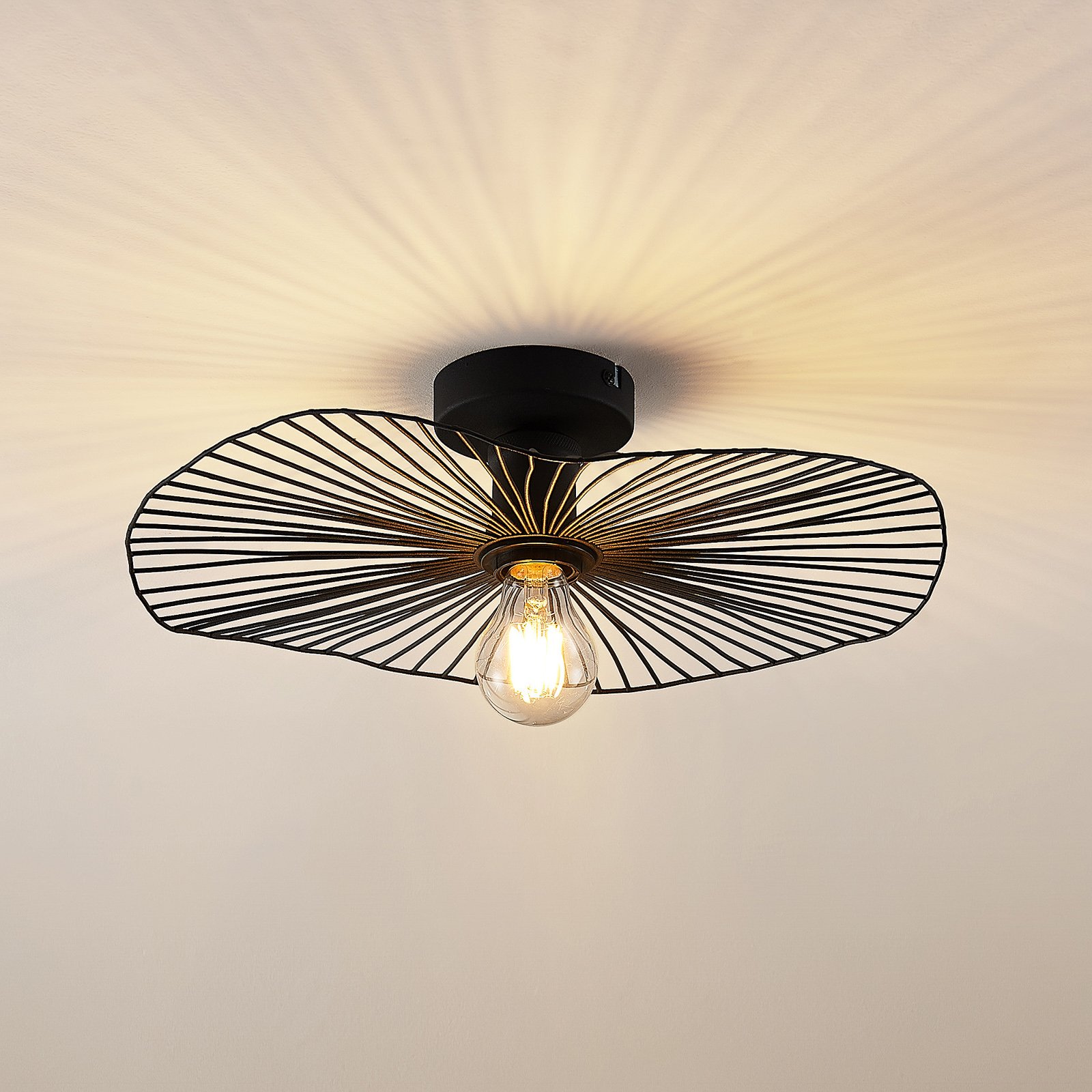 Ruota Plafondlamp Matt Black - Lindby