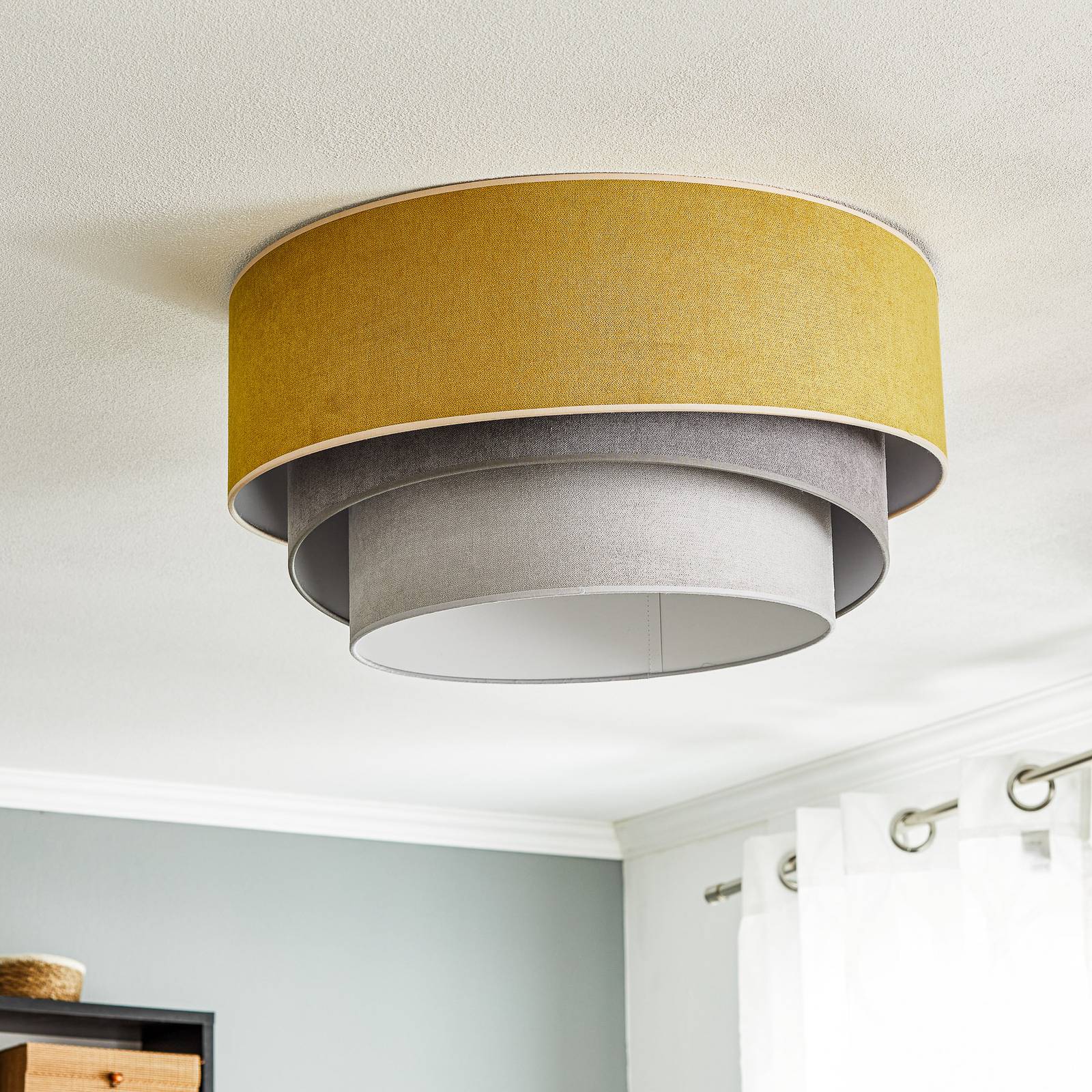 Lampa sufitowa Pastel Trio Ø 60cm musztardowy/szary/jasnoszary
