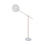 Lampe sur pied Chanpen M, cuivre/blanc, H 170 cm - Forestier