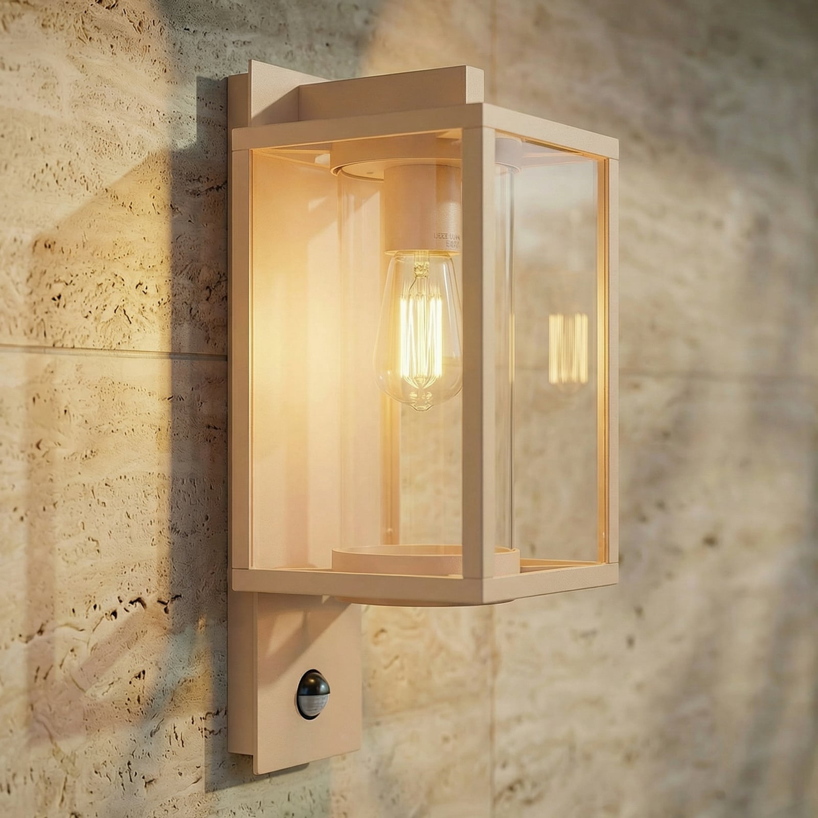 Ferda Draußen Wandleuchte w/Sensor Beige - Lucande