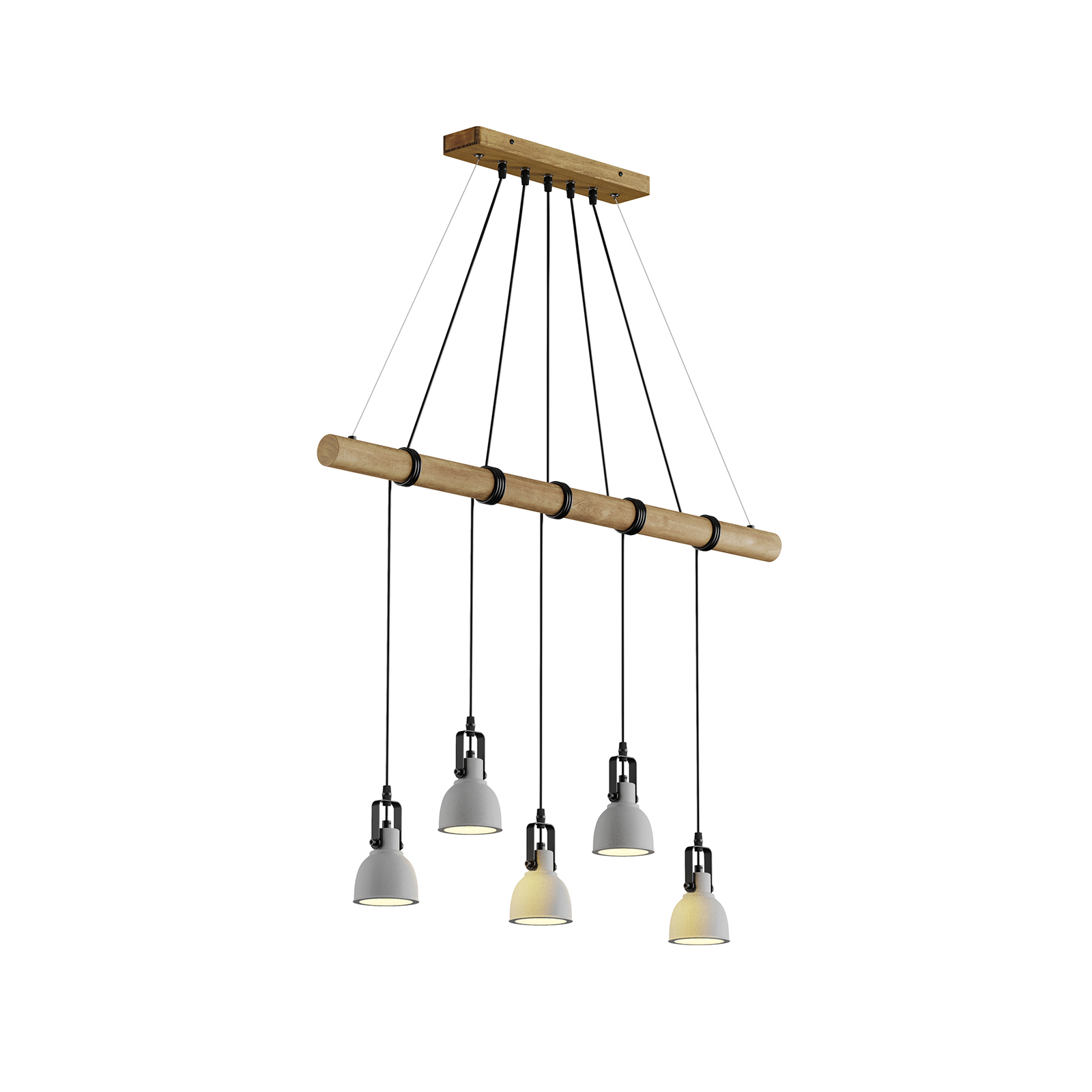 Lindby Mitis LED hanglamp door beton en hout