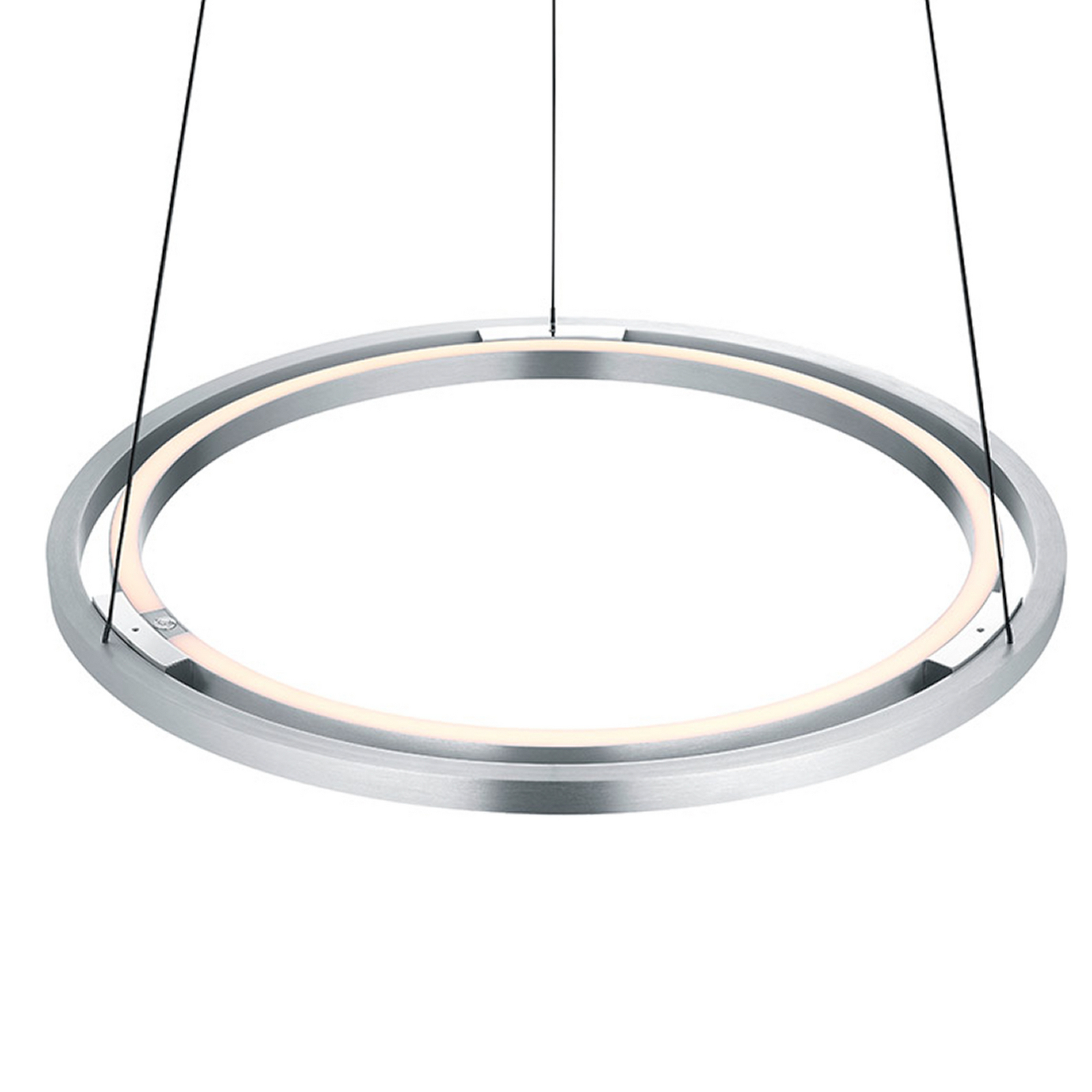 LED závesné svietidlo Ringo, Ø 60 cm, hliníková farba, kov, CCT
