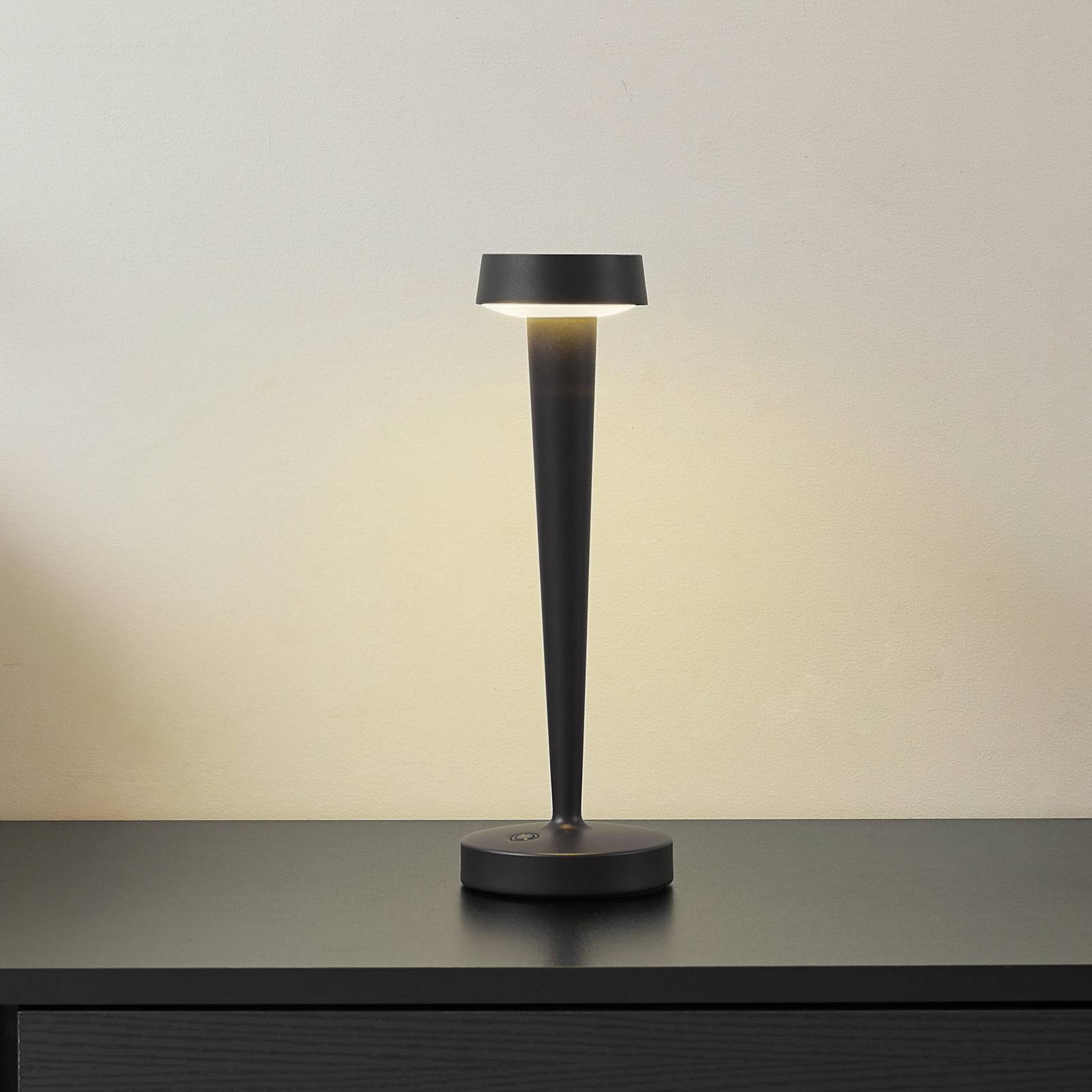 Lucande LED-Akku-Kerzenständer Lea, Vase, dunkelbraun, 28 cm günstig online kaufen