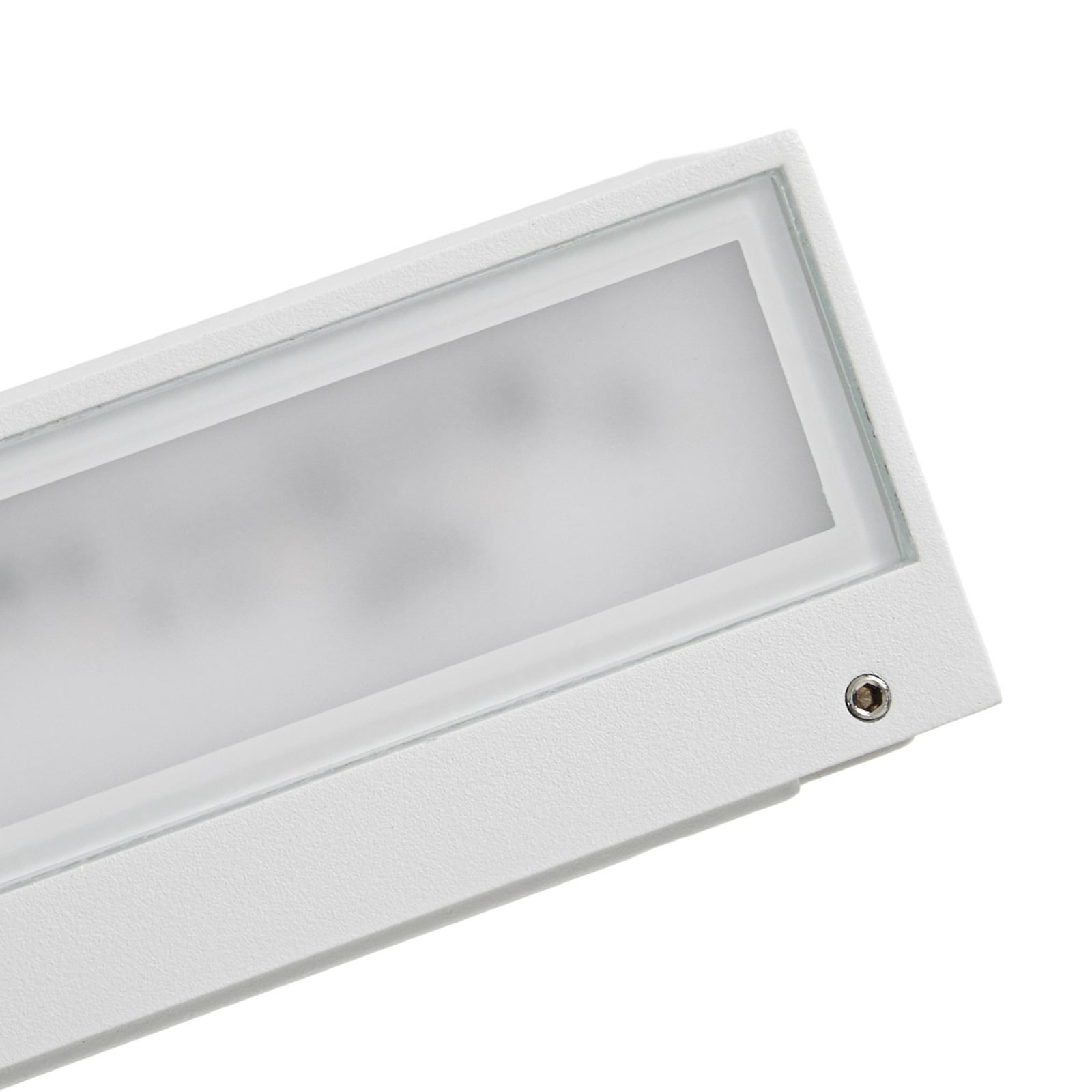 Candeeiro de parede exterior LED Lucande Lengo, 25 cm, branco, luz para