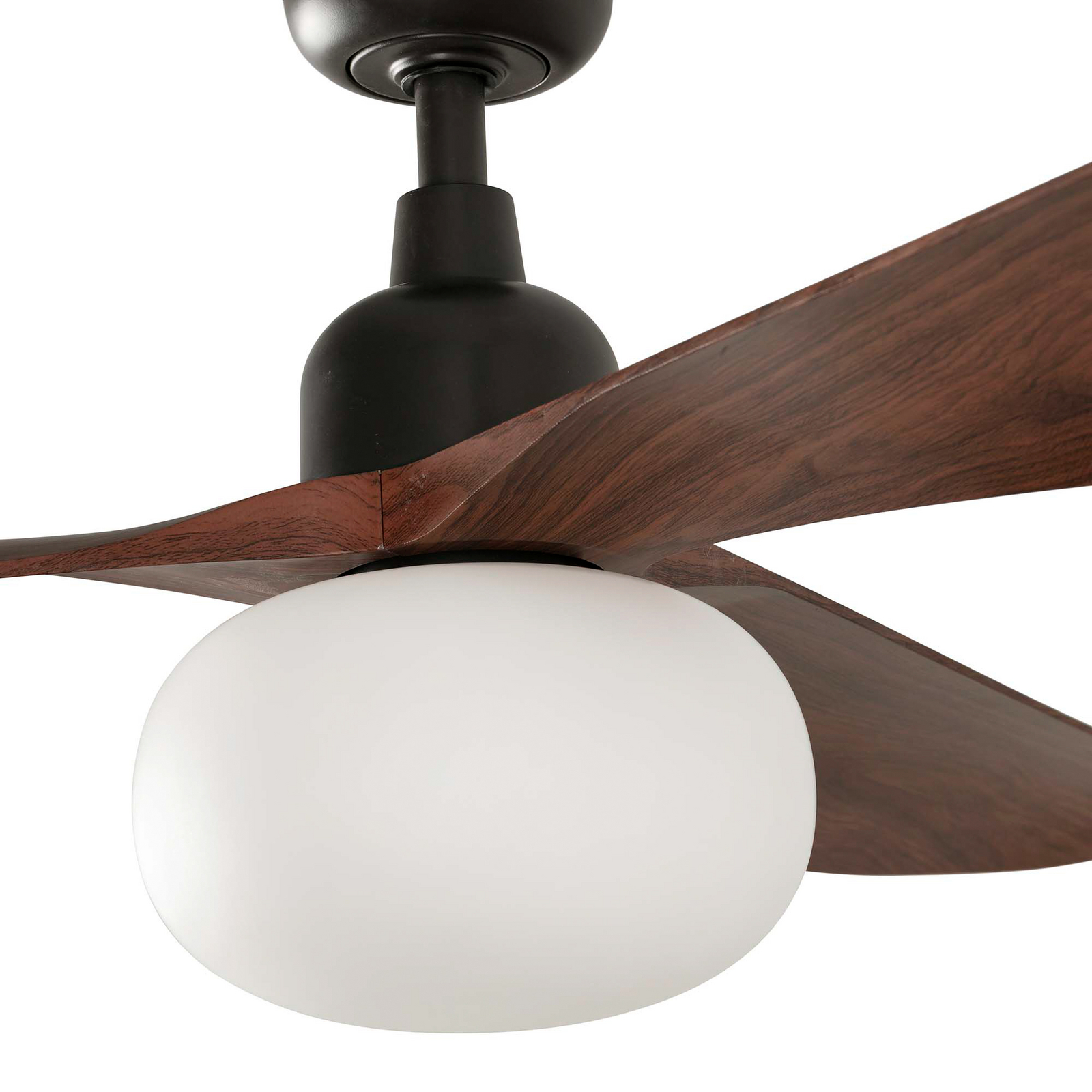 Ventilateur de plafond avec éclairage Outwood, marron, courant continu,
