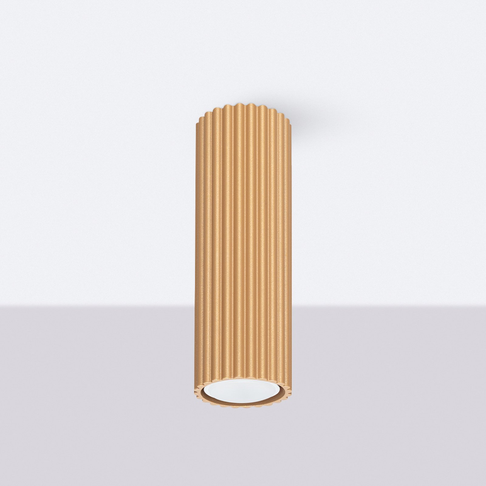 Deckenleuchte Karbon, goldfarben, Höhe 20 cm, Aluminium