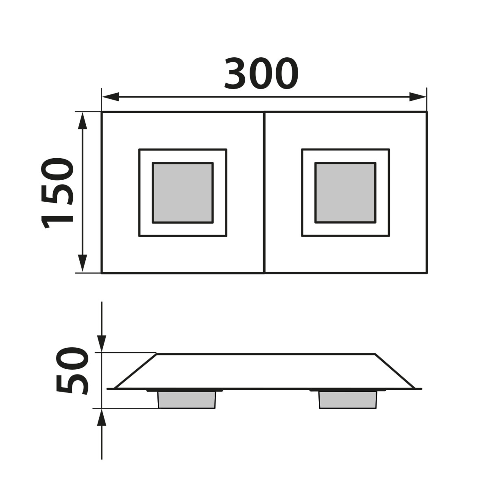 GROSSMANN Basic LED-Wandleuchte 2flg.