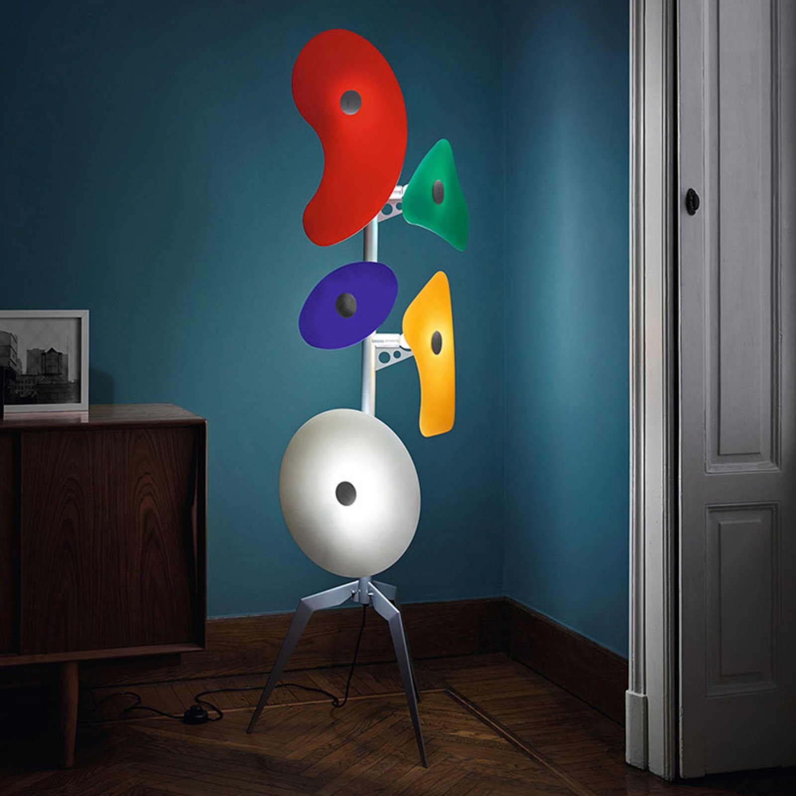 Foscarini Orbital Stehlampe mit Glaselementen