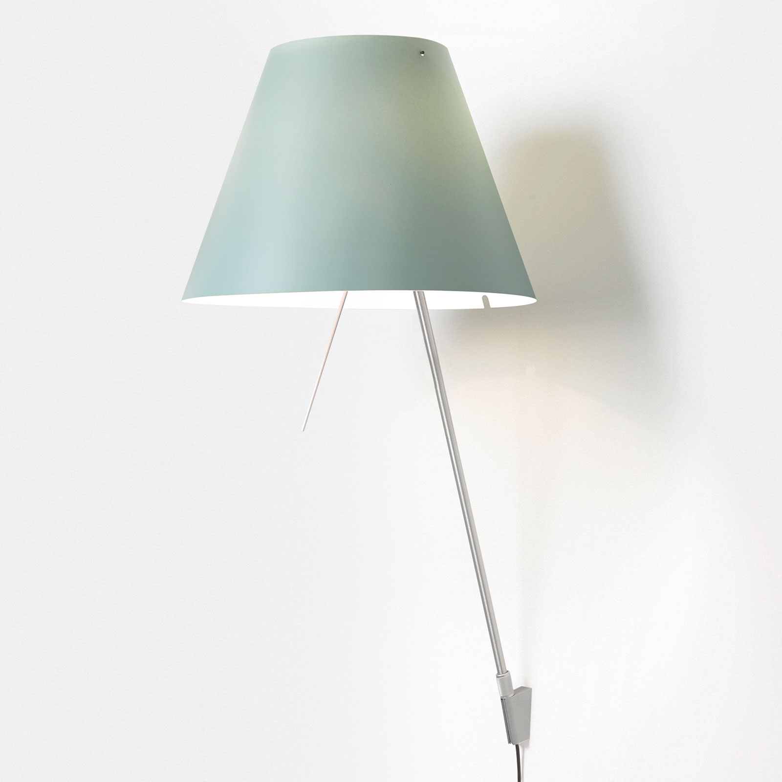 Costanza wall light D13aif, aluminium/green