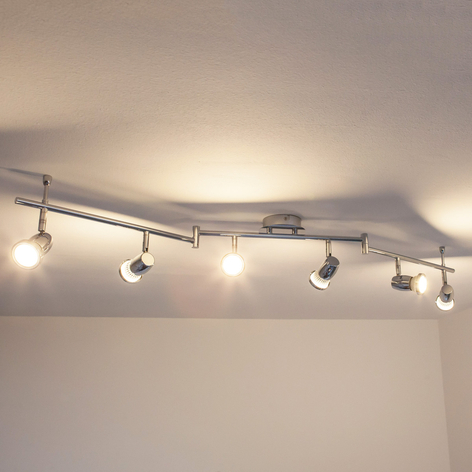 Six Bulb Led Chrome Ceiling Lamp Arminius Lights Co Uk - How To Change Led Ceiling Bulb