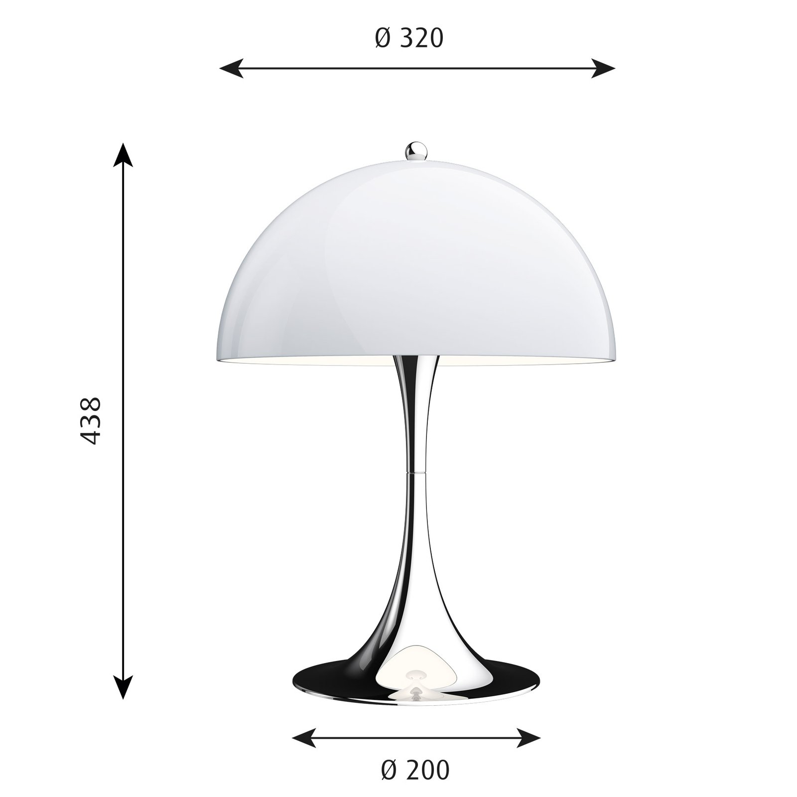 Panthella 320 Lampe de Table Grey/Opal - Louis Poulsen