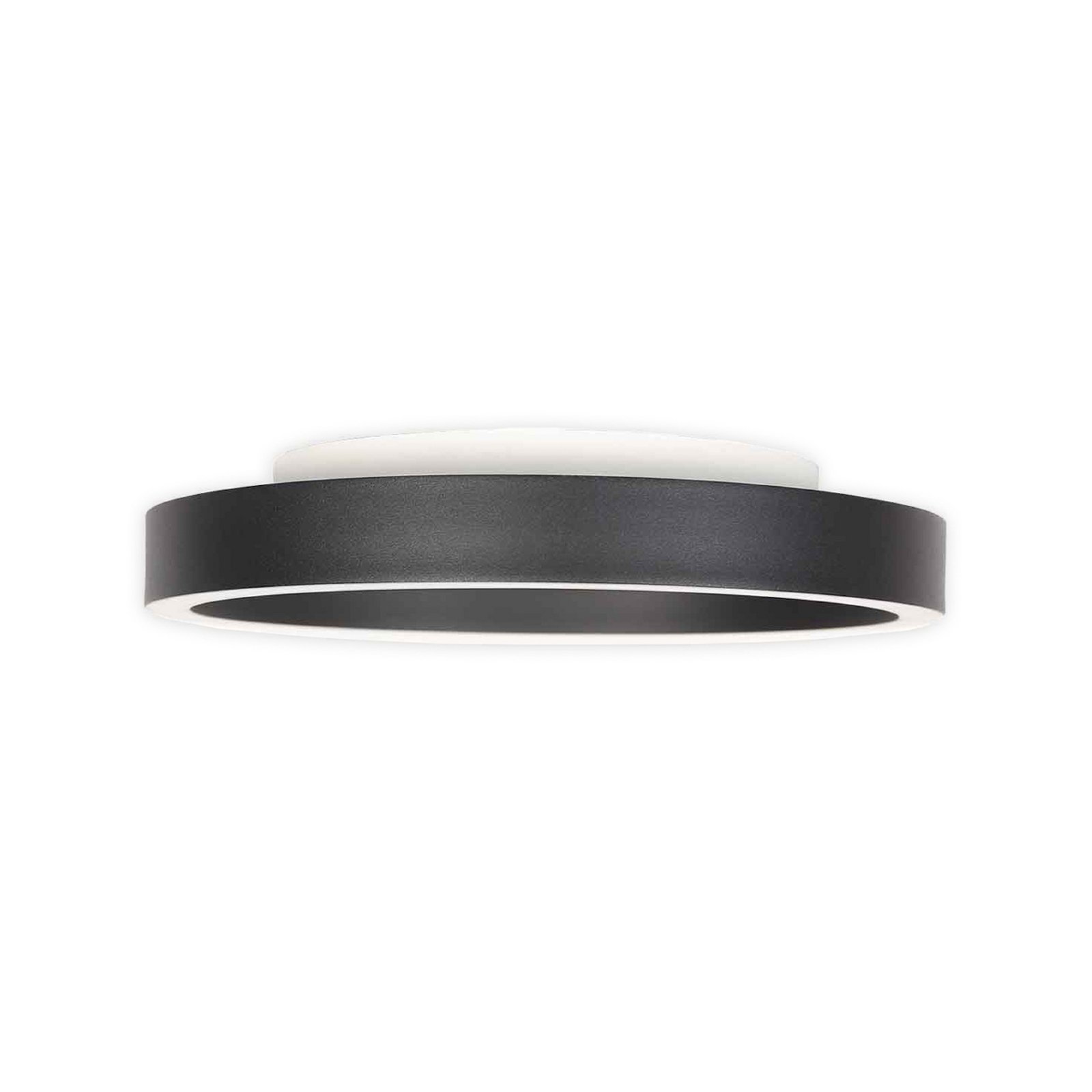 LED-taklampe Ringlux, svart, Ø 40 cm, metall, 2700 K