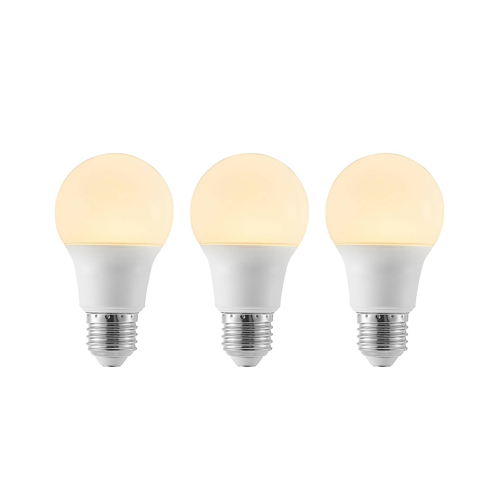 LED-Lampe E27 A60 8W 3.000K opal, 3er-Set