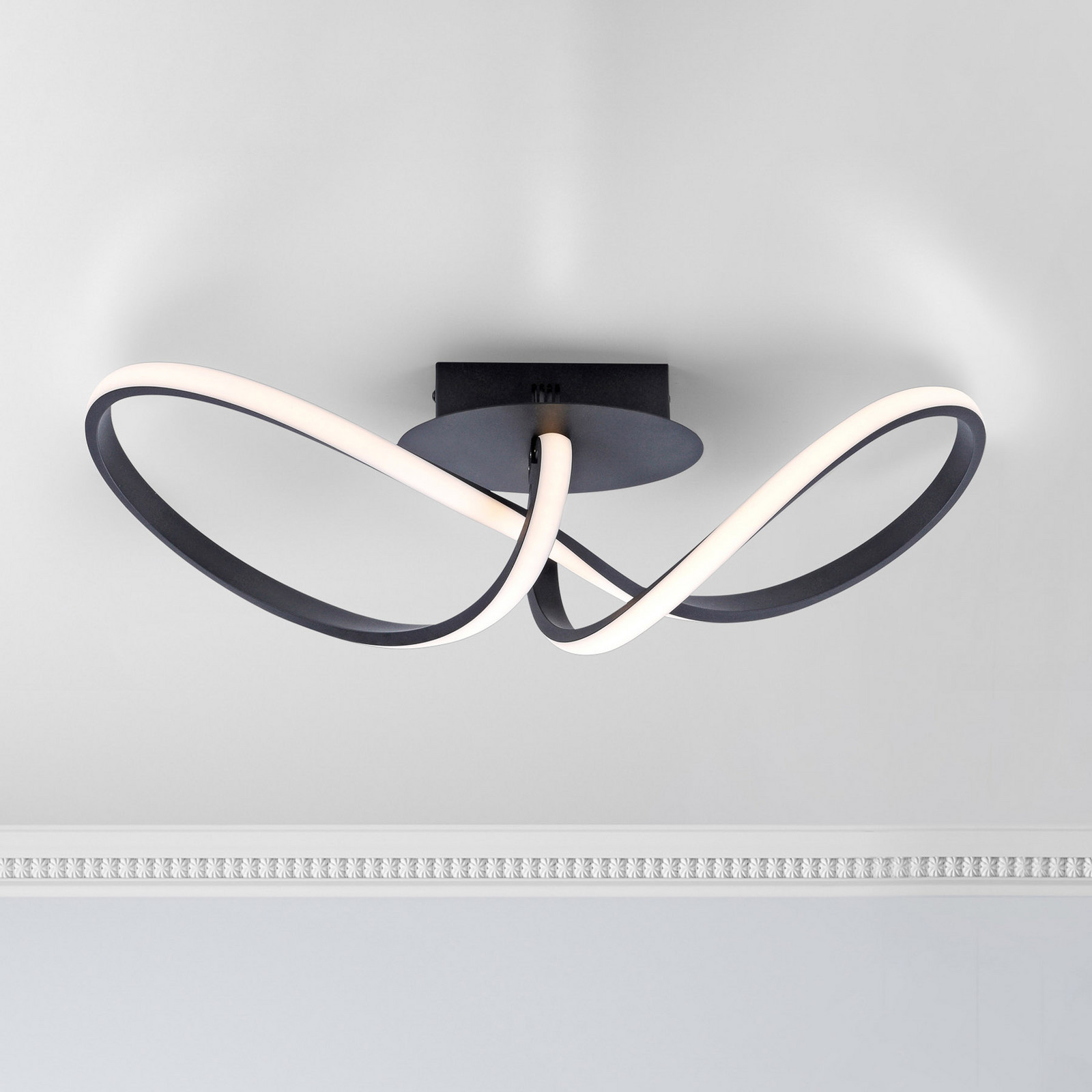 JUST LIGHT. Plafonieră LED Maria dimabilă negru - dormitor - modern - Metal