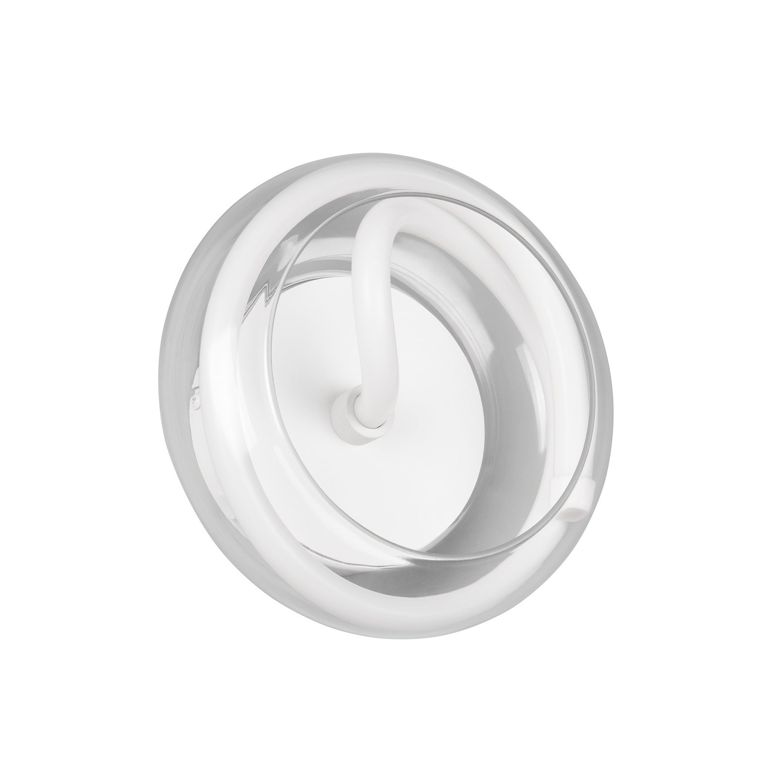 Candeeiro de parede LED Tarsia, branco mate, Ø 21,5 cm, vidro