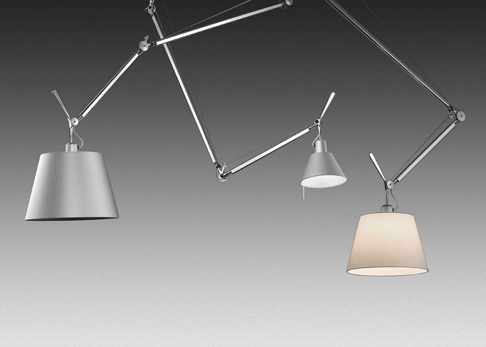 Tolomeo Decentrata Lustră Pendul ø360 Grey - Artemide