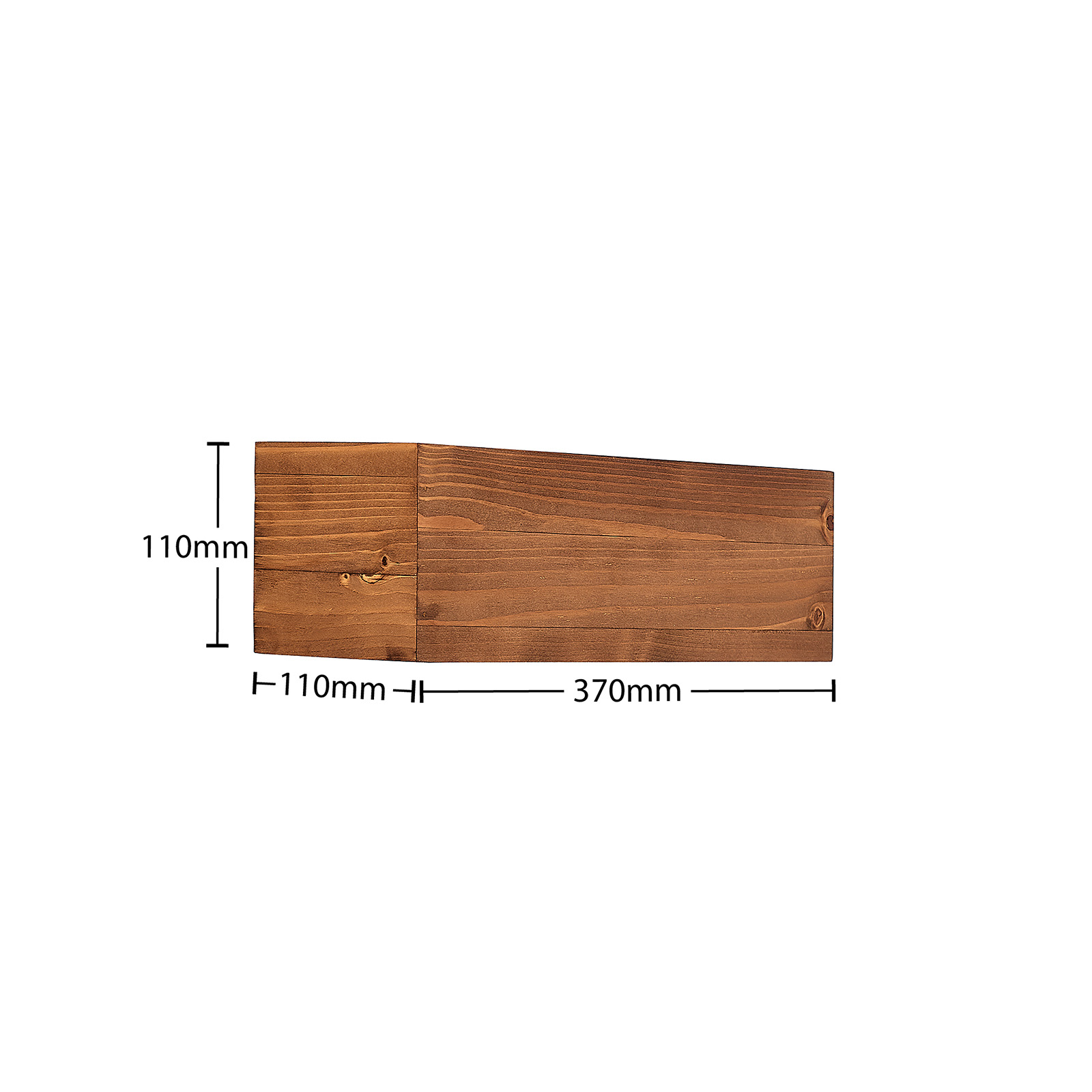 Lindby Benicio Holz-LED-Wandleuchte, eckig, 37 cm