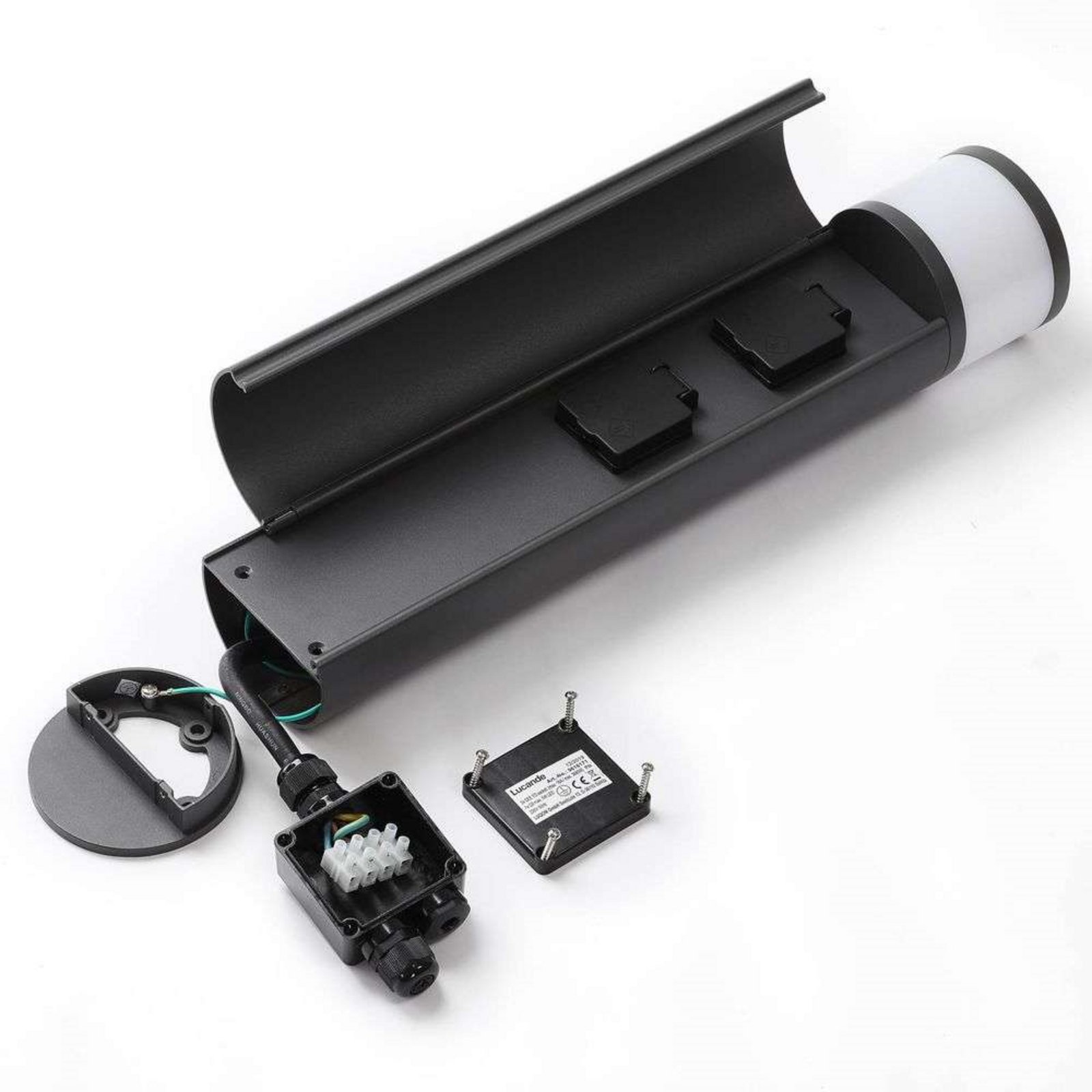 Corban Cover Up Vonkajšie Záhradná Lampa w/2 Power strip Graphite - Lucande