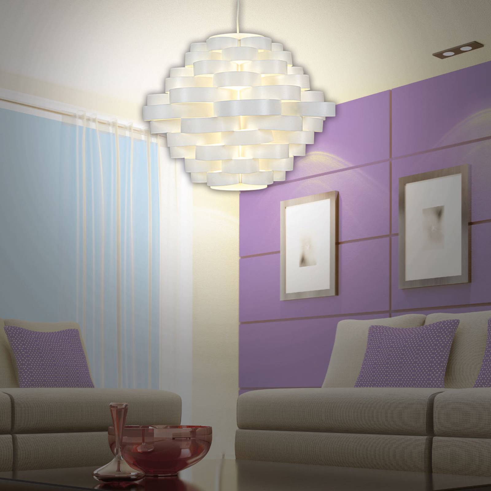 Lampa wisząca White z kloszem z okrągłych szybek