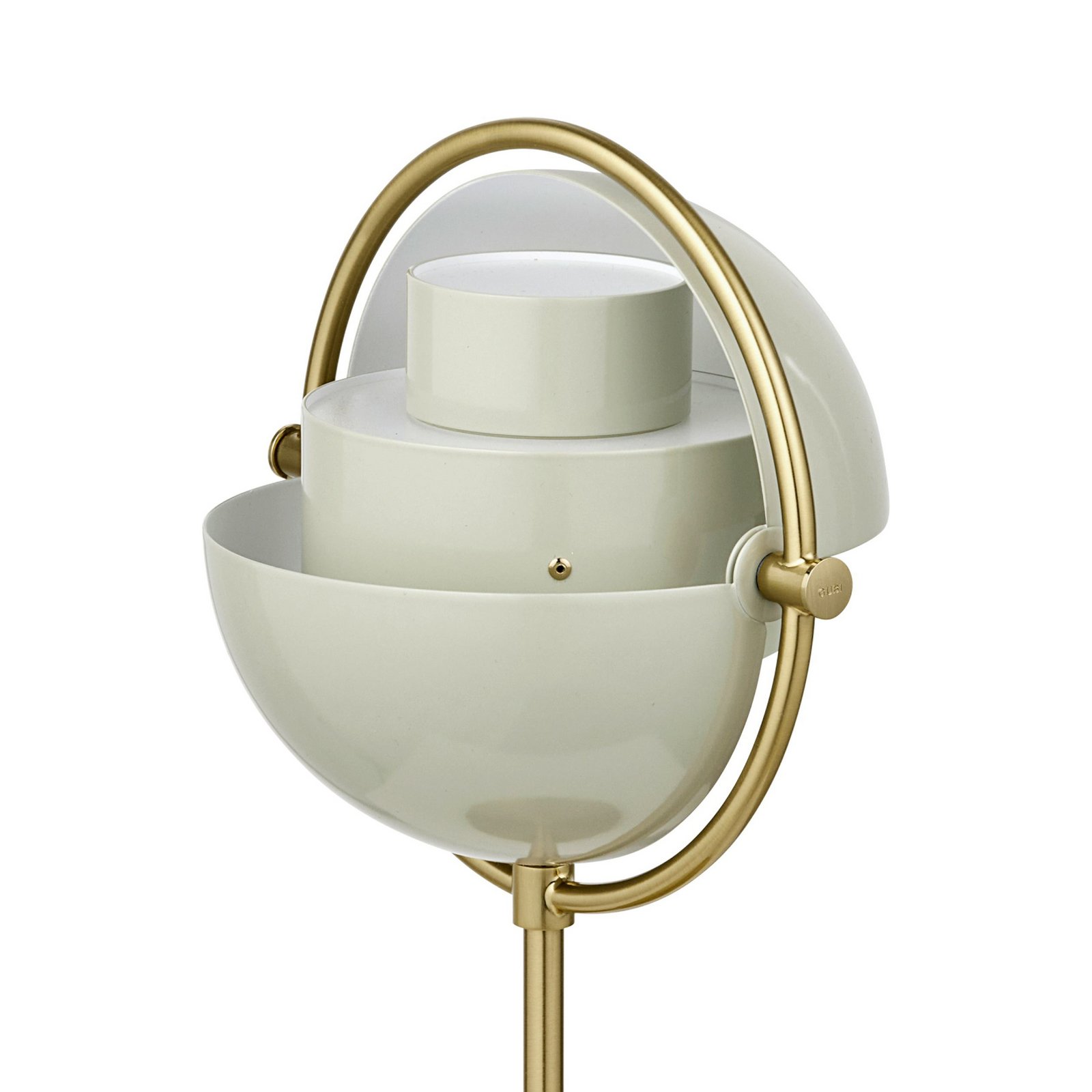 Gubi Multi-Lite stolna lampa na baterije, mesing/siva, visina 30 cm