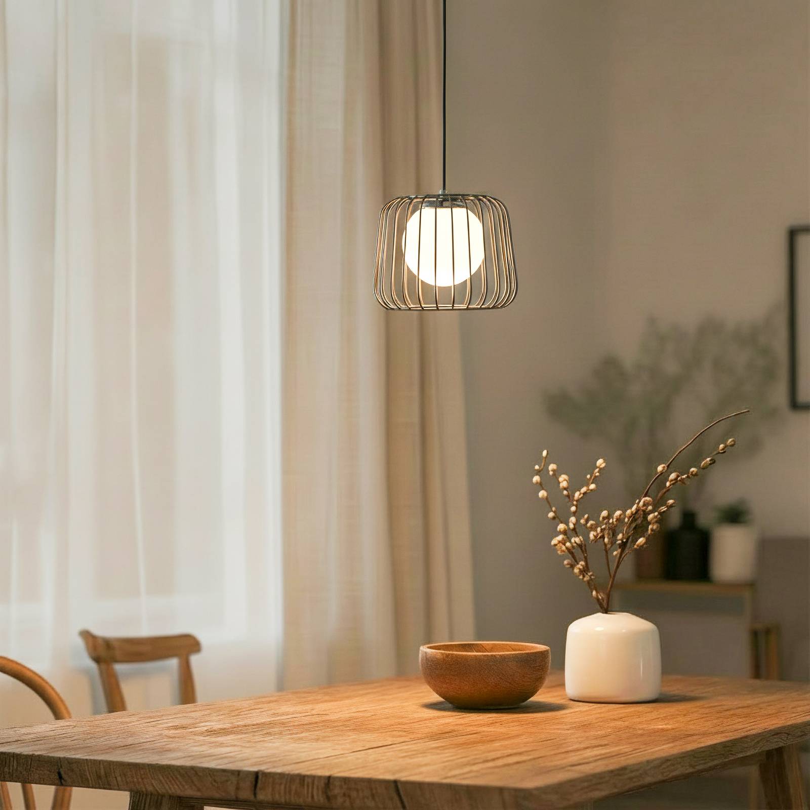 Hängeleuchte Ladore Ø 27 cm, schwarz-chrom günstig online kaufen