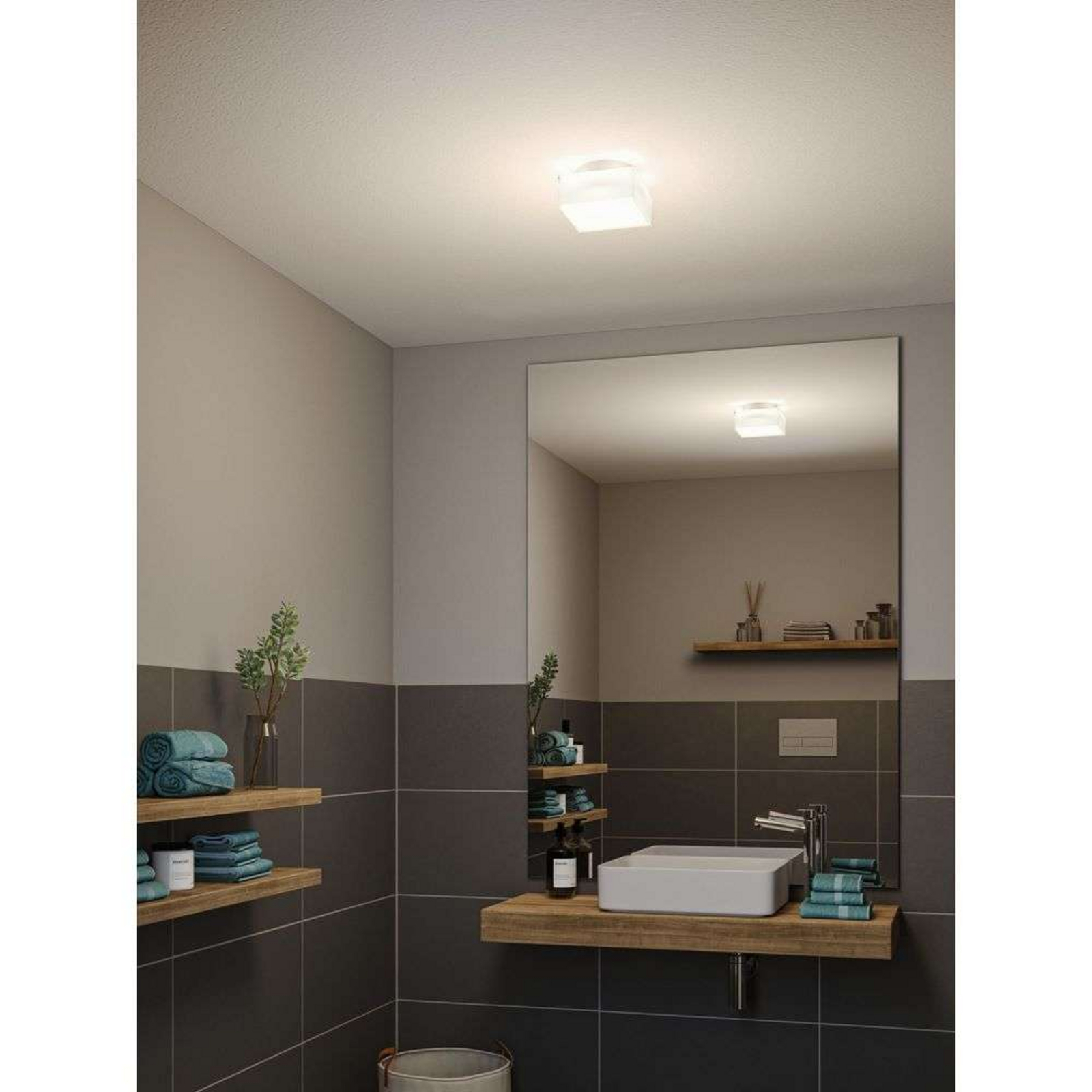 Maro LED Plafonieră IP44 Square Alb - Paulmann