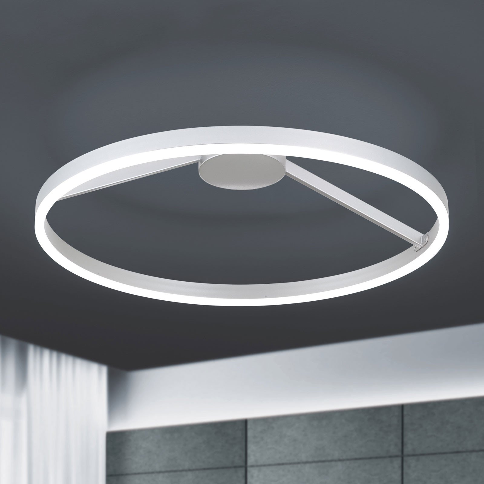 ORION Plafonieră LED Robert Ø 60 cm - Camera de zi / sufragerie - modern - aluminiu mat - Metal