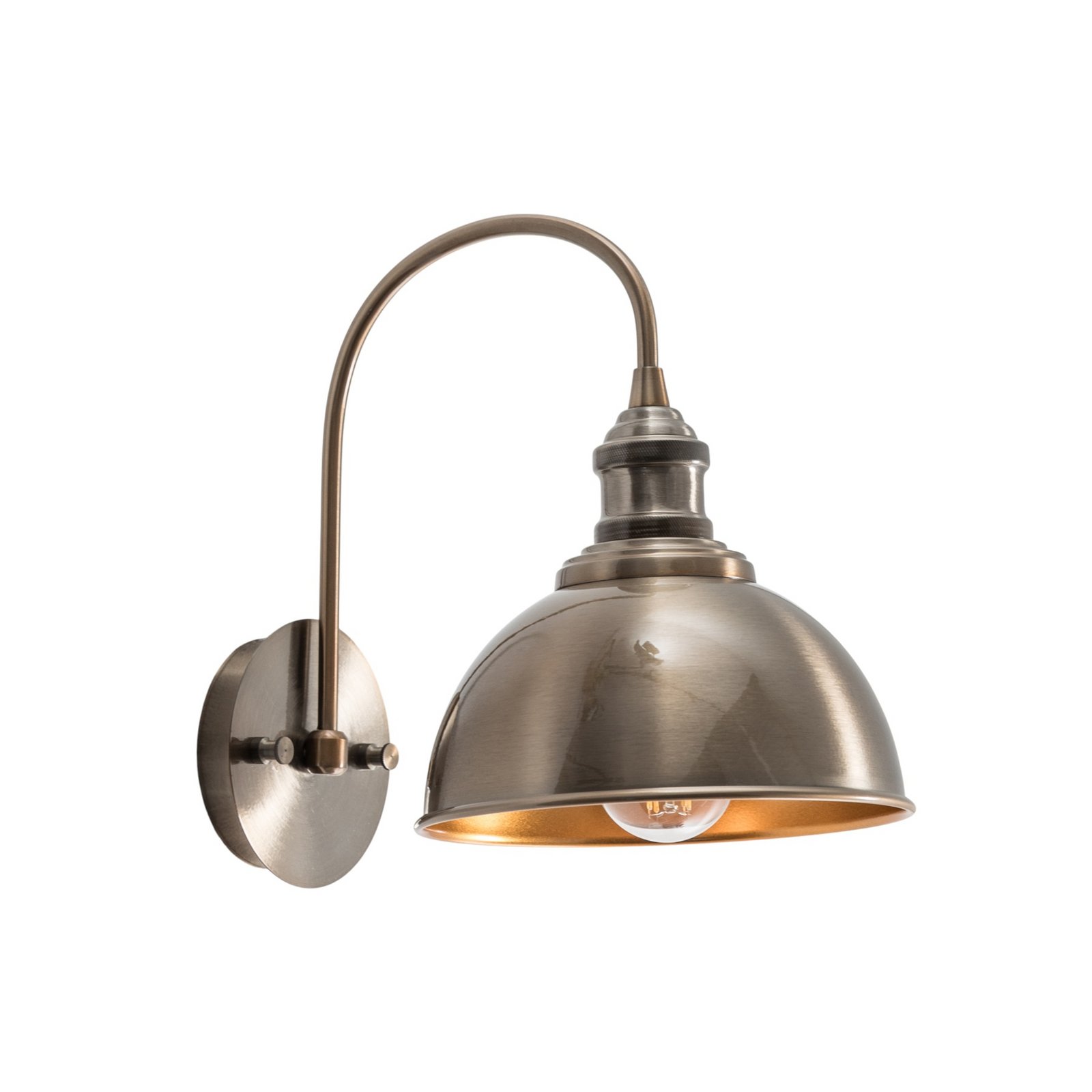 Wandleuchte Saglam, altmessing, Höhe 36 cm, Metall Wandleuchte Saglam, altmessing, Höhe 36 cm, Metall