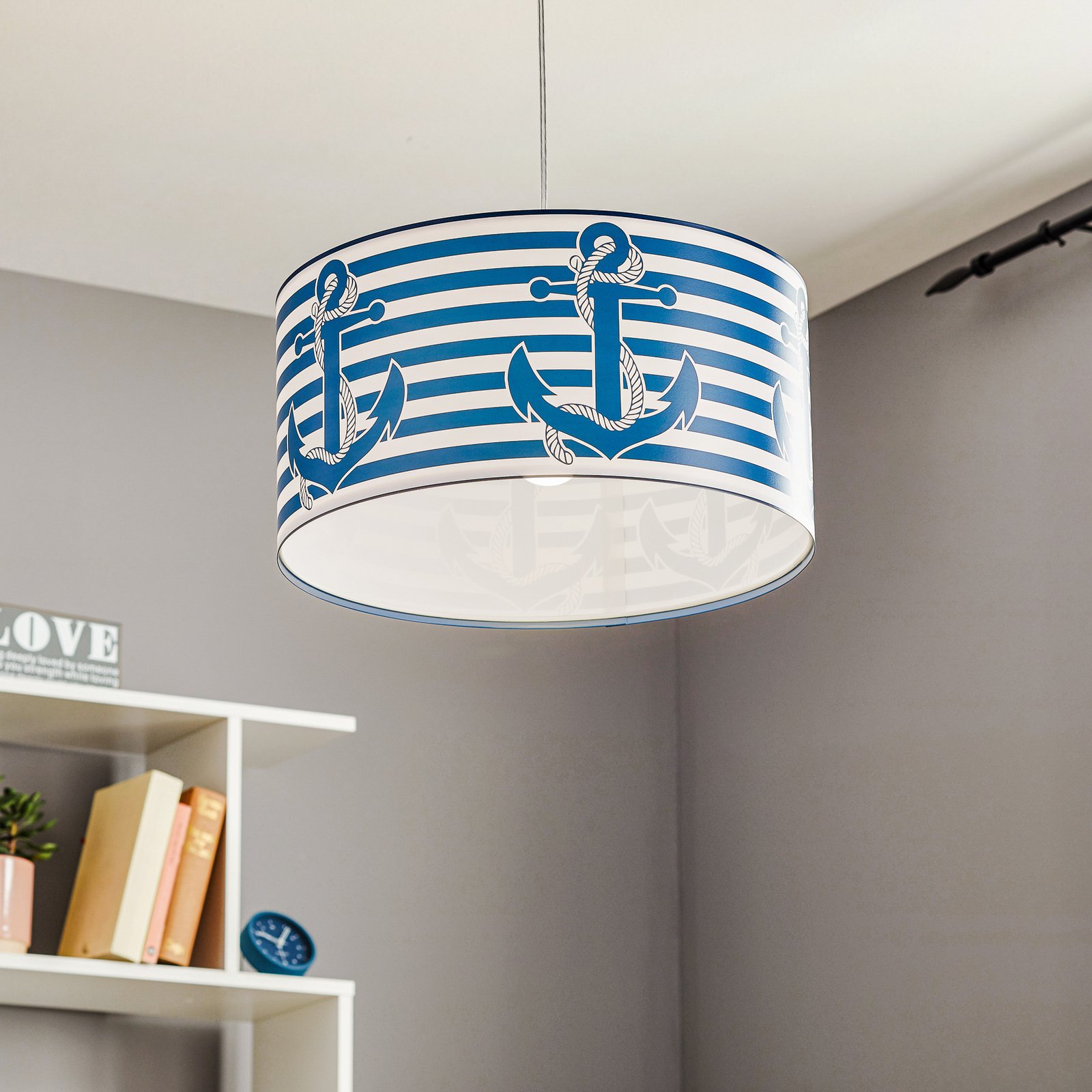 Nautical pendant light Ahoi with anchor motif