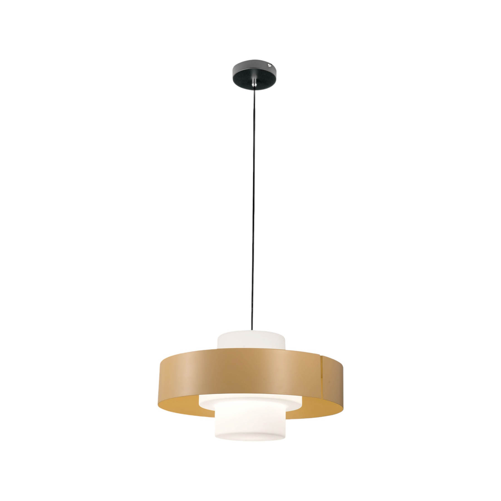 Loto pendant light, sand-coloured, Ø 45 cm, metal, glass, E27