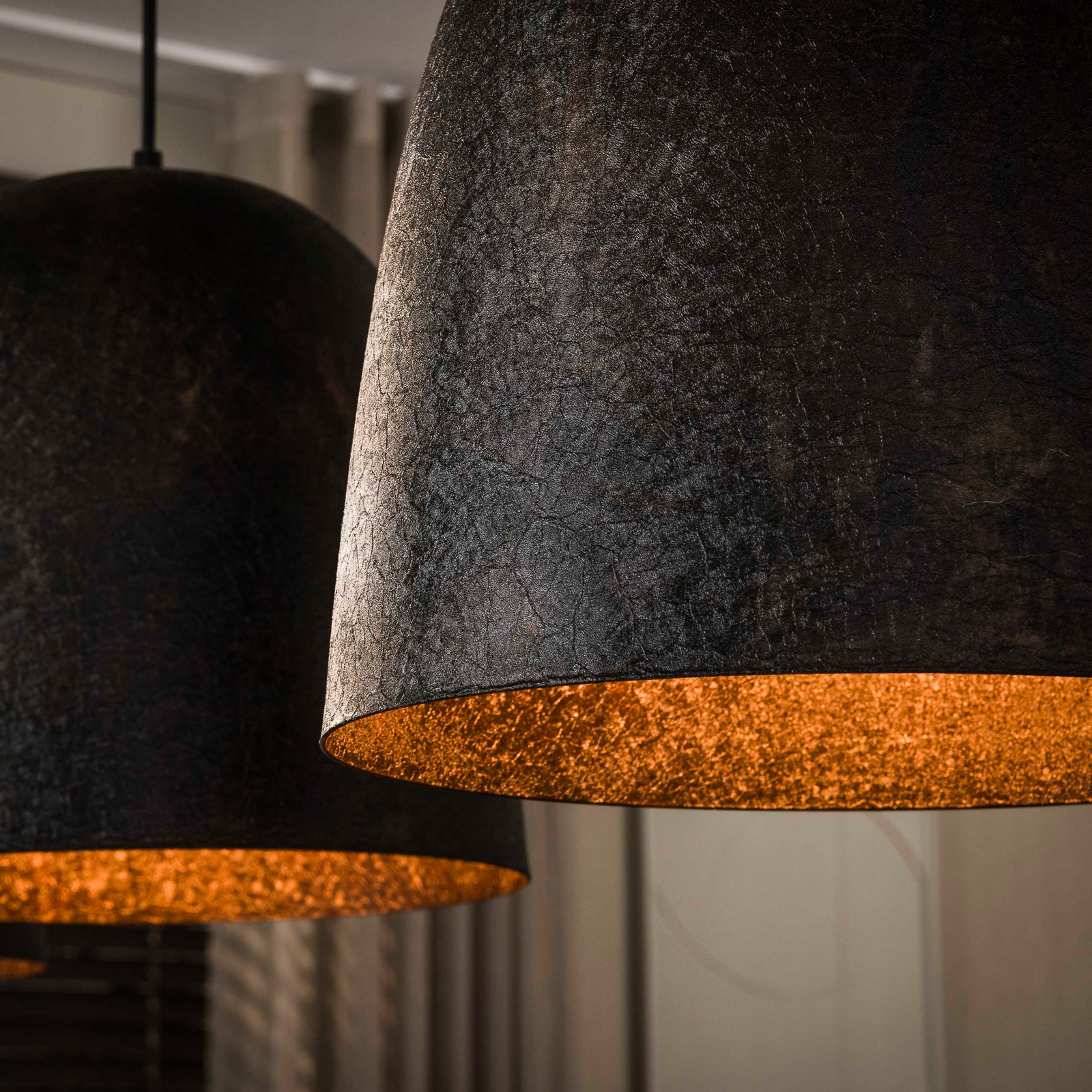 Pendelleuchte Nova, braun, Metall, 3-flammig, E27, 115 cm