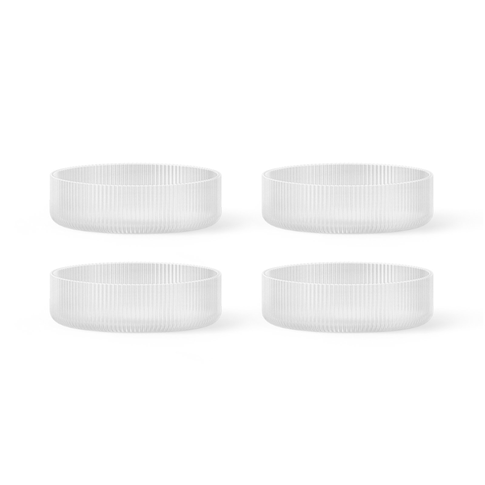 ferm LIVING Ripple tarjoilukulho, valkoinen, Ø 12,2 cm, 4 kpl, sarja