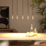 Hanglamp Evora, 5-lamps, balken, taupe