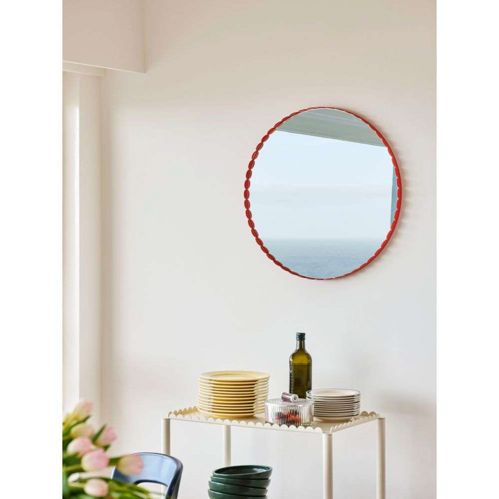 Arcs Mirror Round Red - HAY