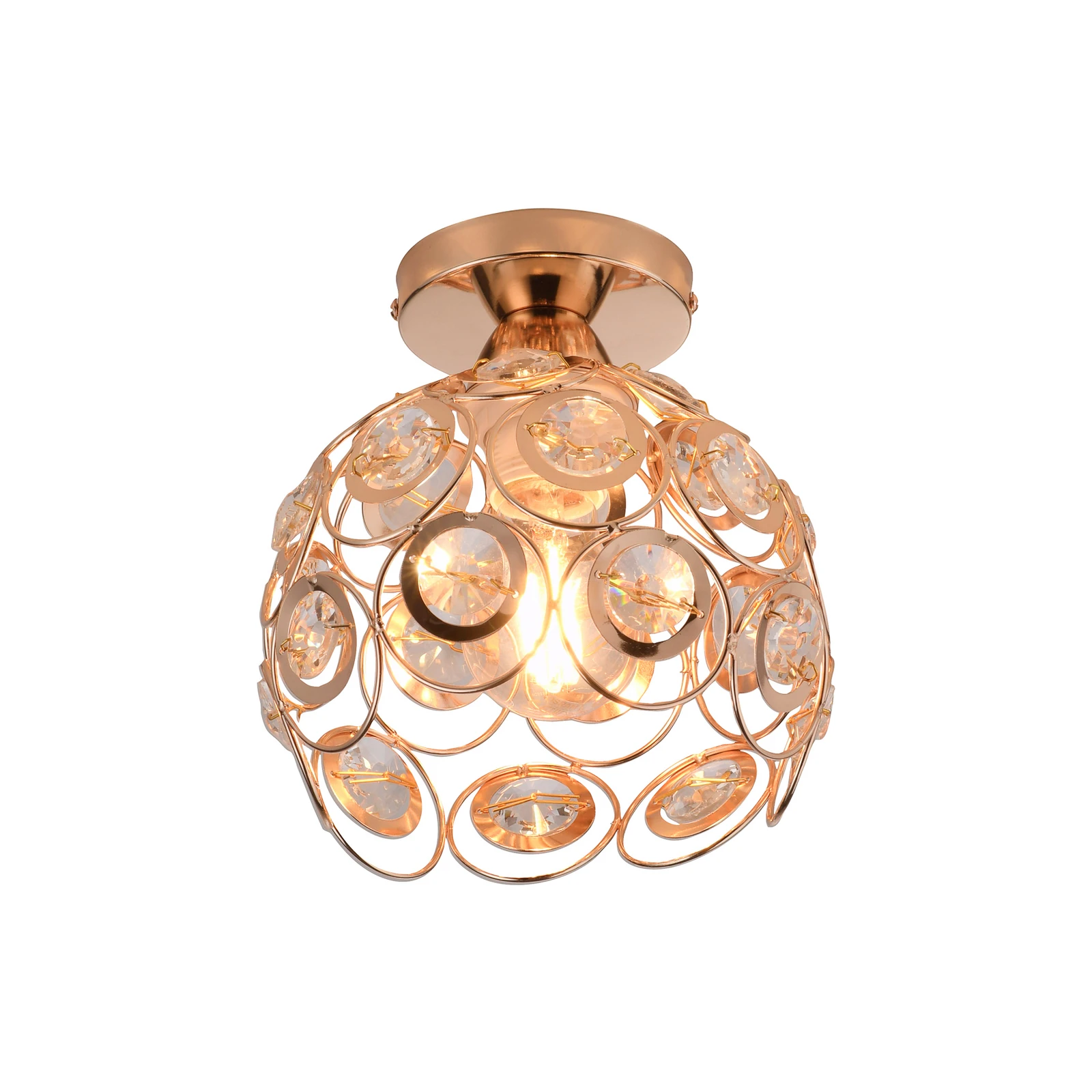 Loftlampe Tilly, guldfarvet, jern, Ø 18,5 cm, E27