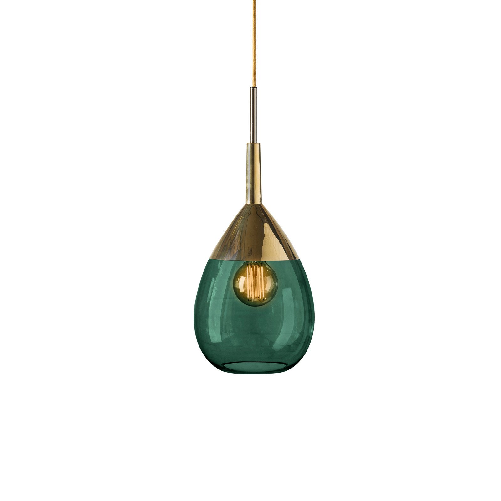 EBB & FLOW Lute lampă susp. ivy green/auriu Ø22cm