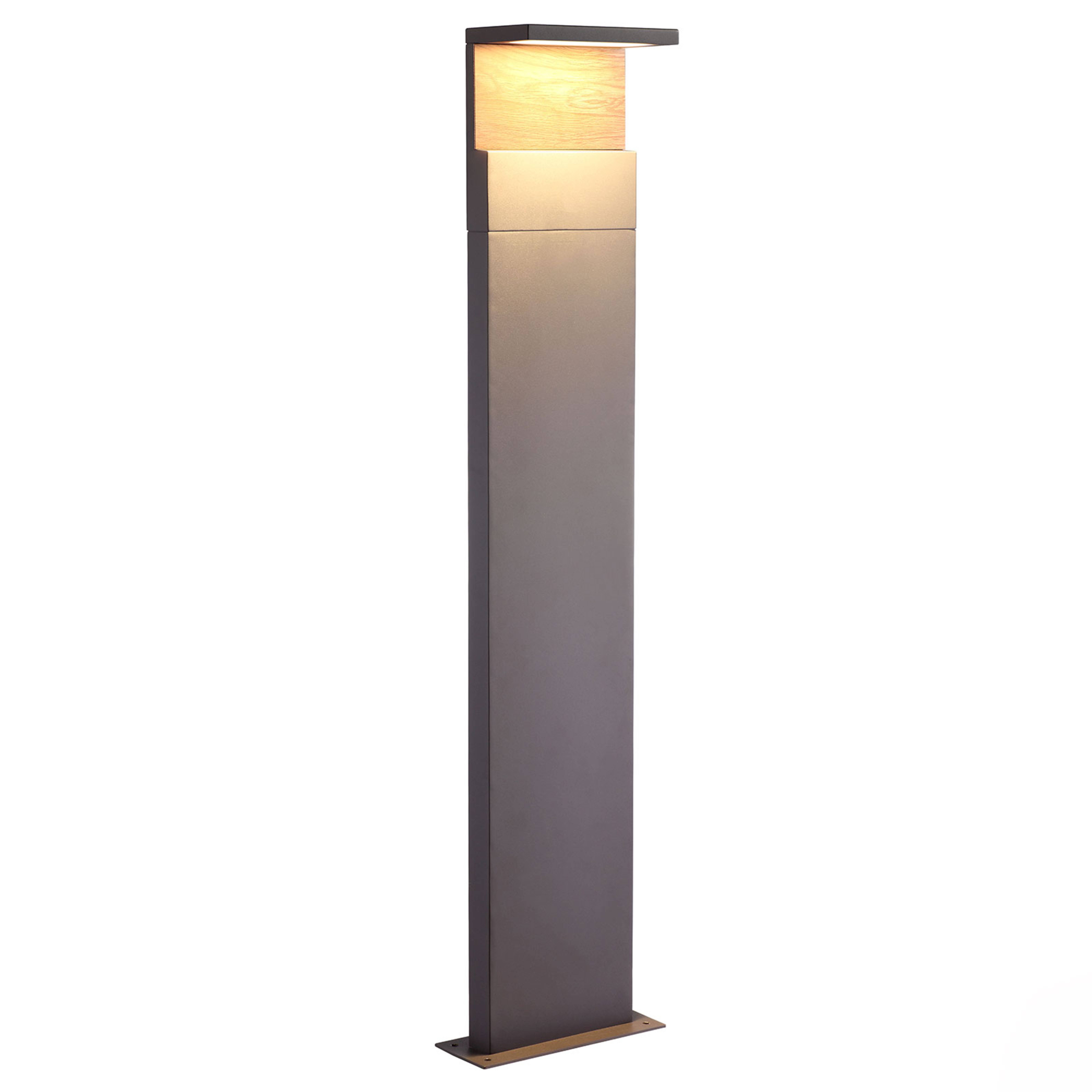 Bolardo luminoso LED Ruka con Element de madera, 100 cm