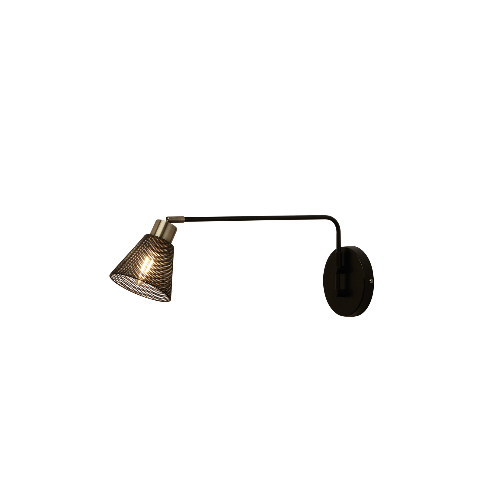 Sepanta wall light, black/brass, metal, height 21 cm, E14