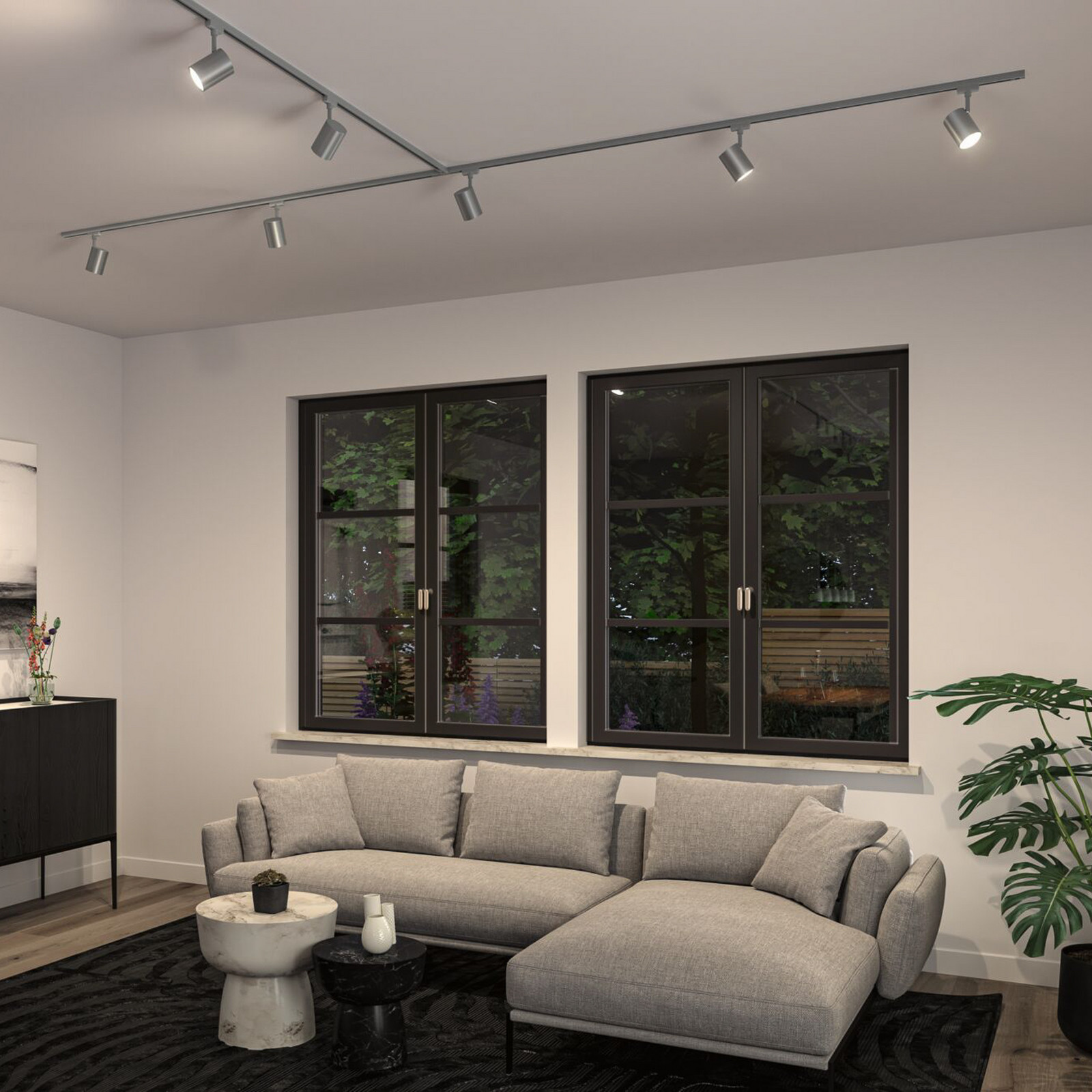 Paulmann Cromo Mate Urail-Schienenspot Luxe, Cromado Mate, Gu10